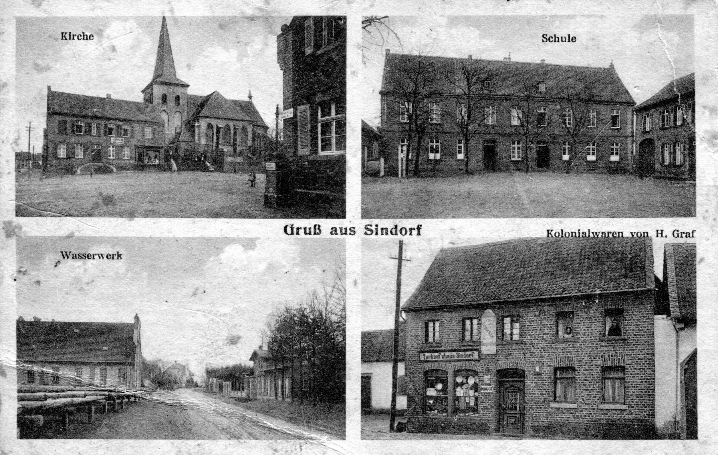 Ansichtskarte von Sindorf | 1940 (Heimatmuseum Sindorf CC BY-NC-SA)