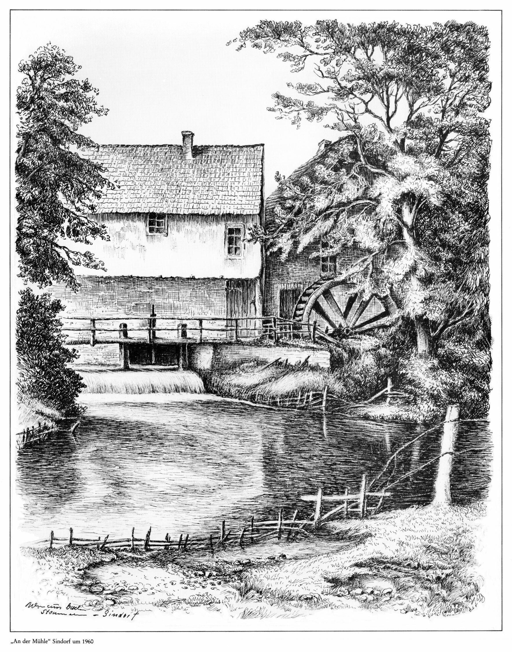 Winand Mausbach | An der Sindorfer Mühle | 1960 (Heimatmuseum Sindorf CC BY-NC-SA)