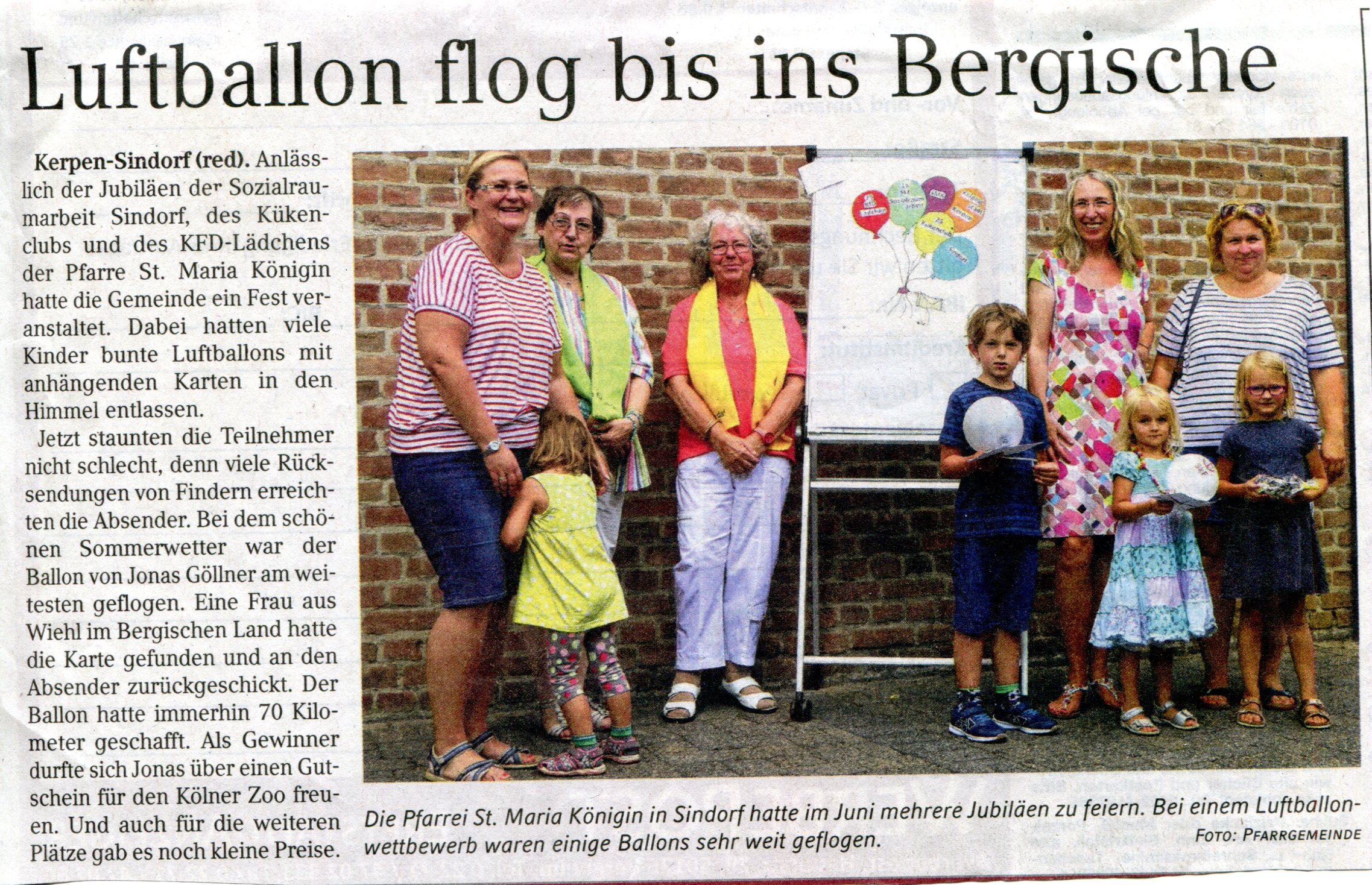 Kükenclub | Luftballon flog bis ins Bergische | xxxx (Heimatmuseum Sindorf CC BY-NC-SA)