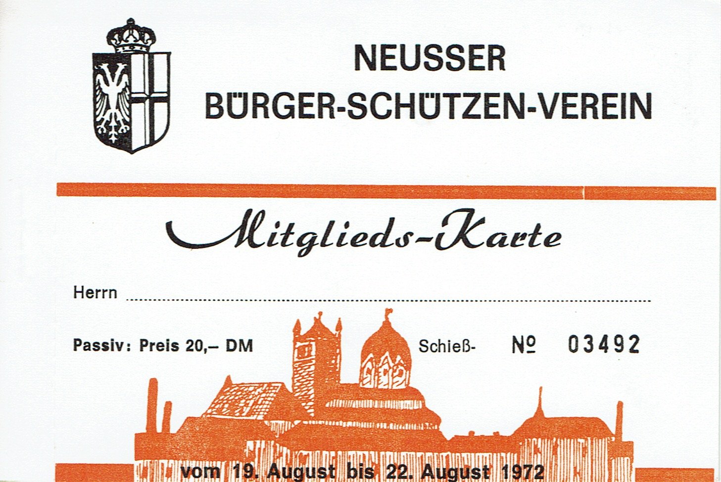 Festkarte Neuss 1972 (passiv) VS (Rheinisches Schützenmuseum Neuss CC BY-NC-SA)