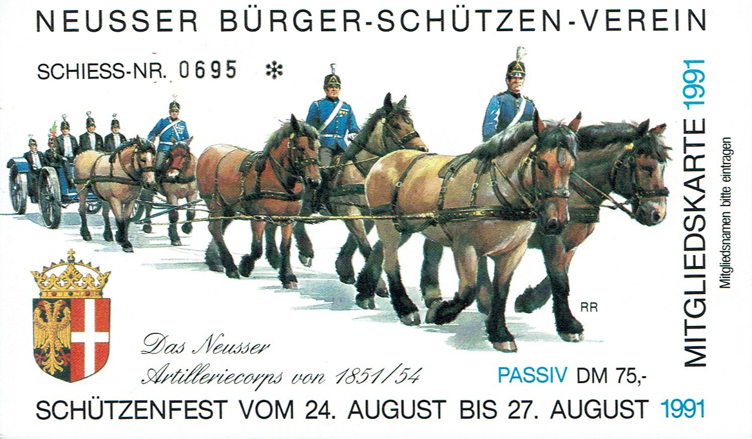 Festkarte Neuss 1991 (passiv) VS (Rheinisches Schützenmuseum Neuss CC BY-NC-SA)