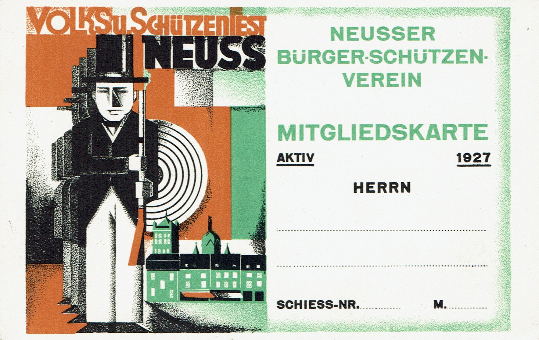 Festkarte Neuss 1927 (Rheinisches Schützenmuseum Neuss CC BY-NC-SA)