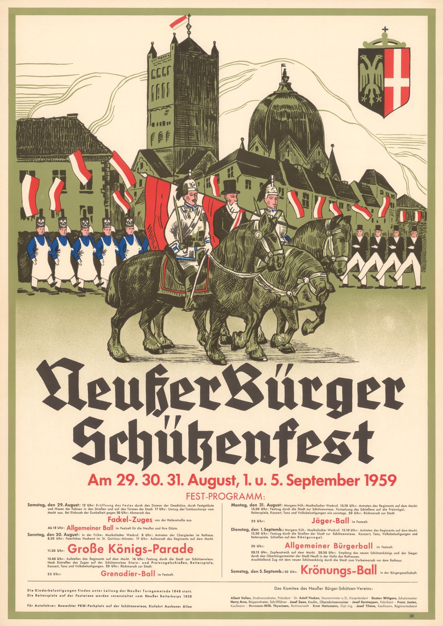Festplakat Schützenfest Neuss 1959 (Rheinisches Schützenmuseum Neuss CC BY-NC-SA)