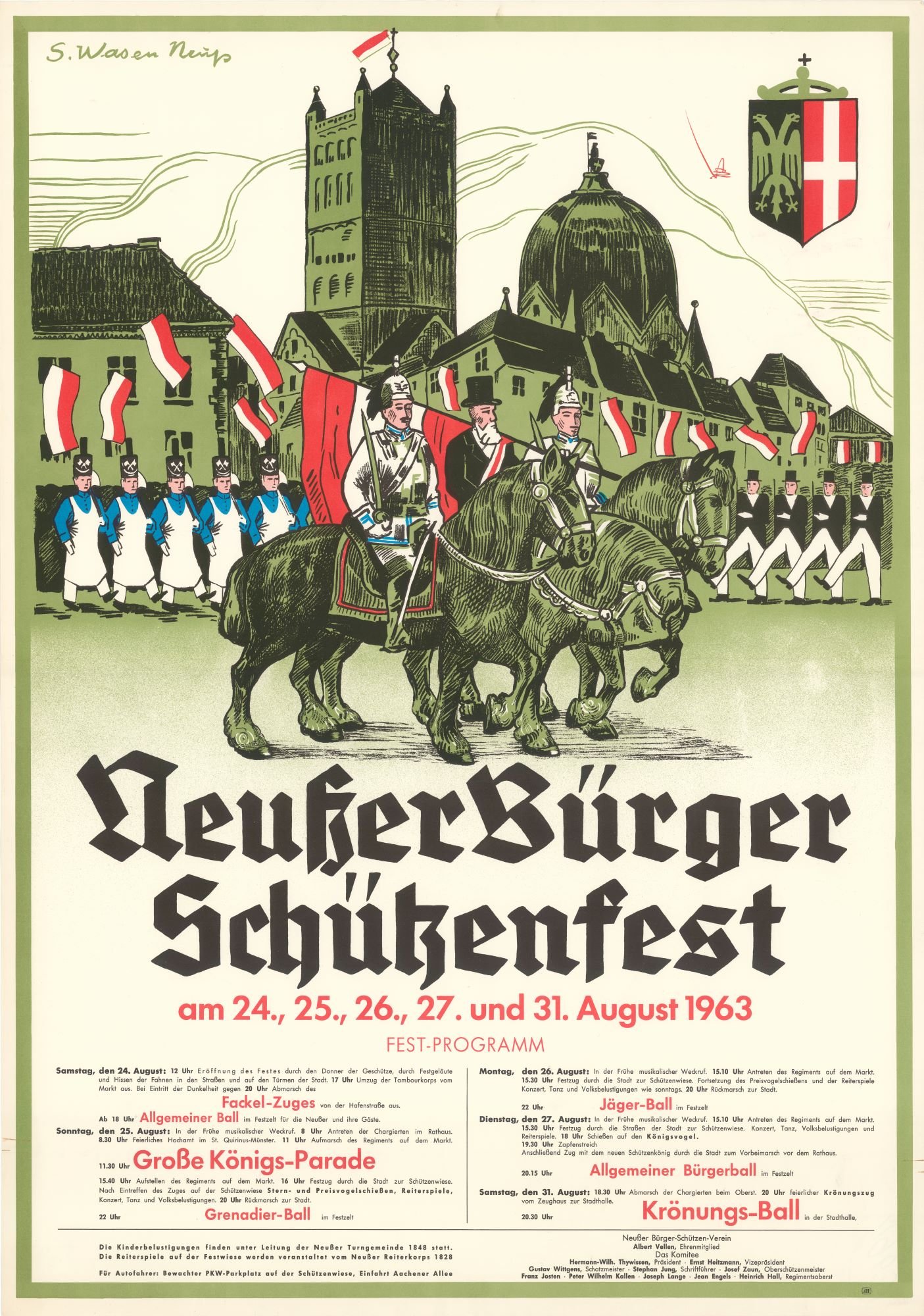 Festplakat Schützenfest Neuss 1963 (Rheinisches Schützenmuseum Neuss CC BY-NC-SA)