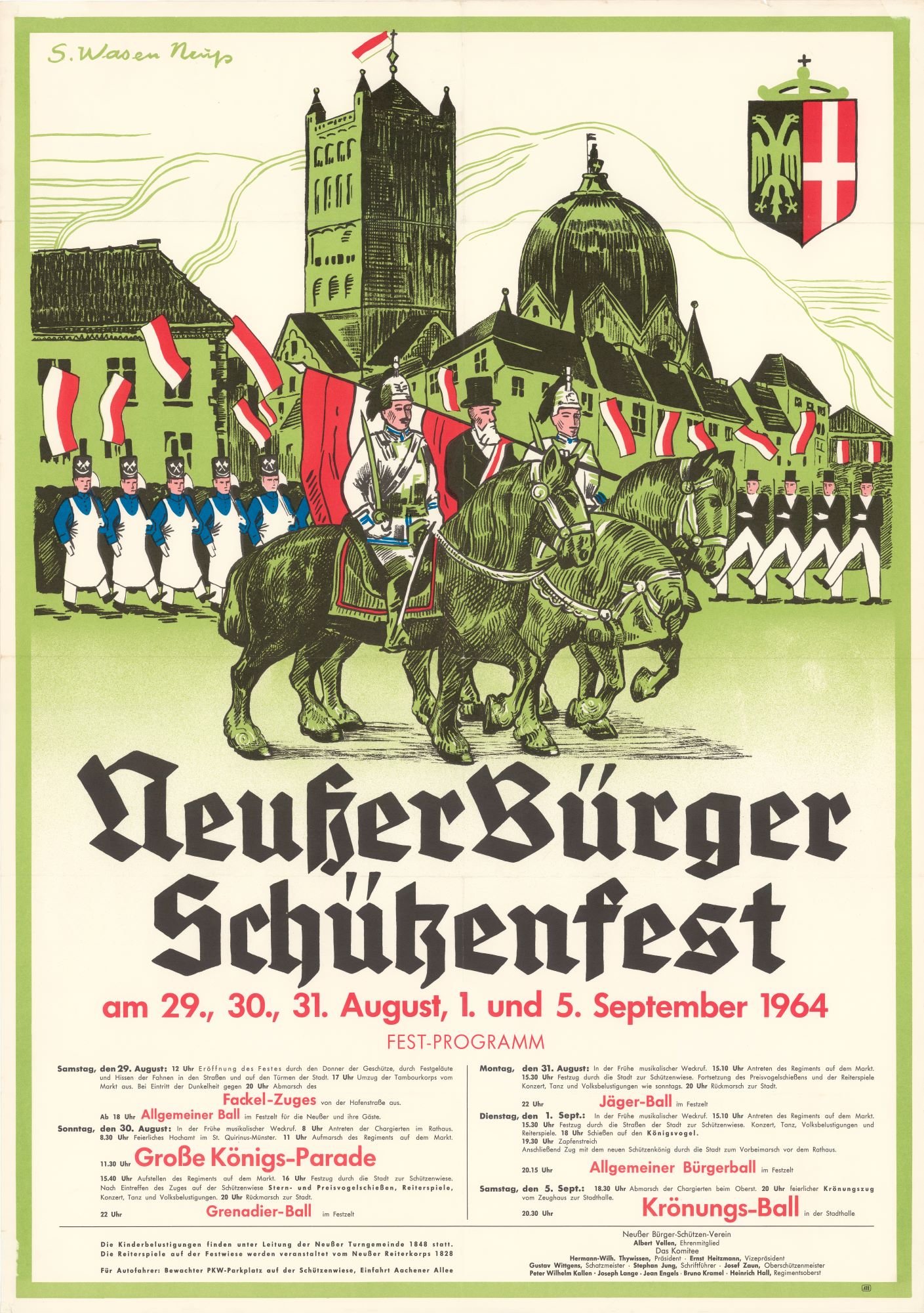 Festplakat Schützenfest Neuss 1964 (Rheinisches Schützenmuseum Neuss CC BY-NC-SA)