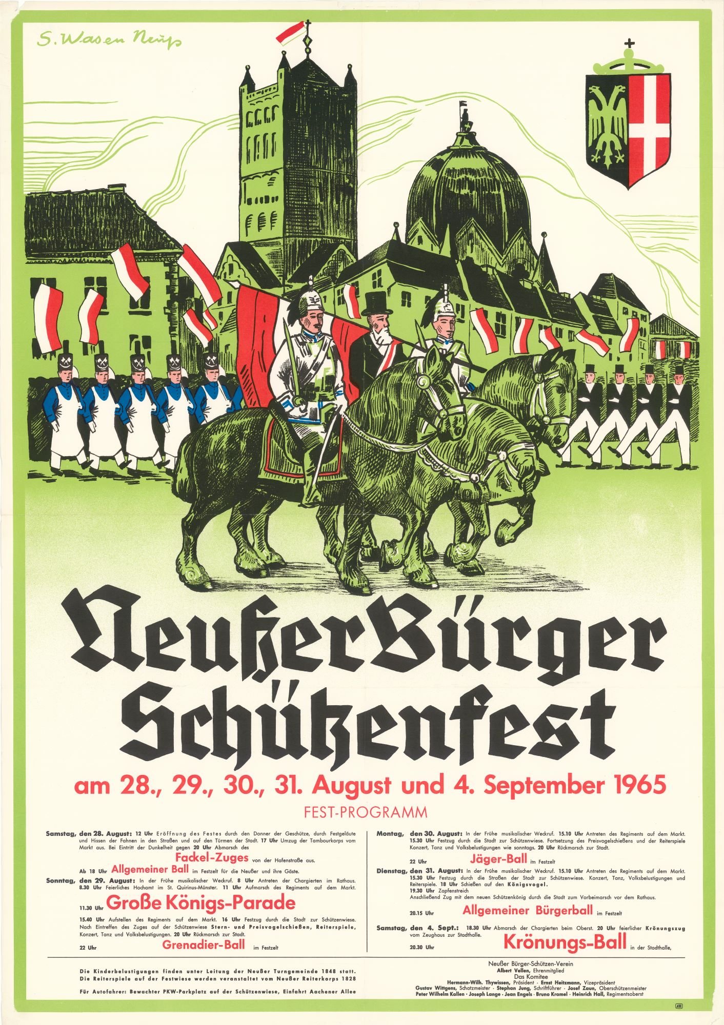 Festplakat Neusser Schützenfest von 1965 (Rheinisches Schützenmuseum Neuss CC BY-NC-SA)