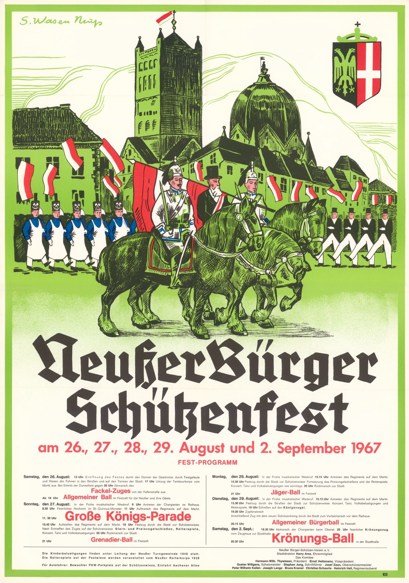 Festplakat Schützenfest Neuss 1967 (Rheinisches Schützenmuseum Neuss CC BY-NC-SA)