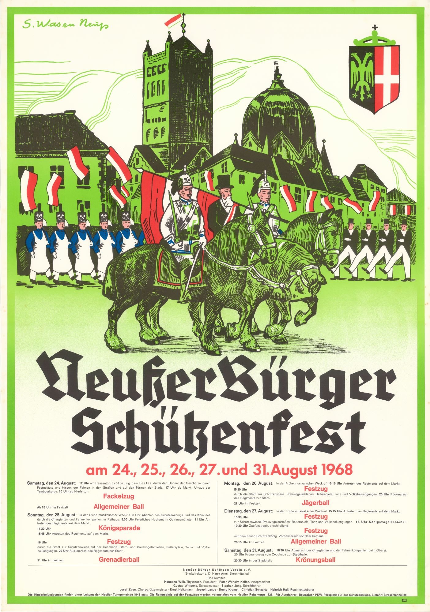 Festplakat Schützenfest Neuss 1968 (Rheinisches Schützenmuseum Neuss CC BY-NC-SA)