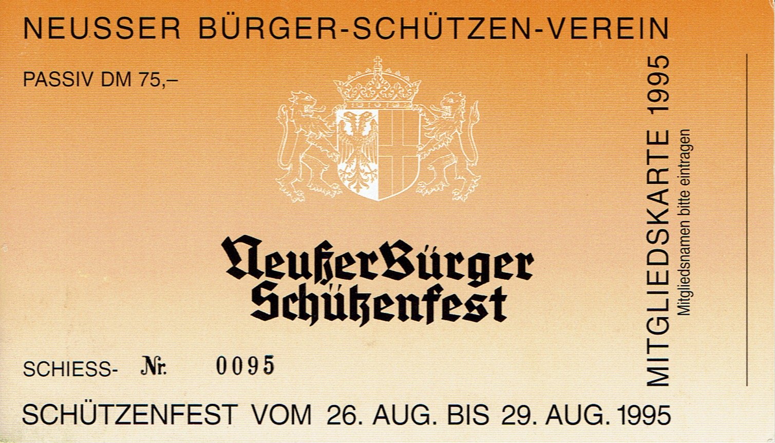 Festkarte Neuss 1995 (passiv) VS (Rheinisches Schützenmuseum Neuss CC BY-NC-SA)