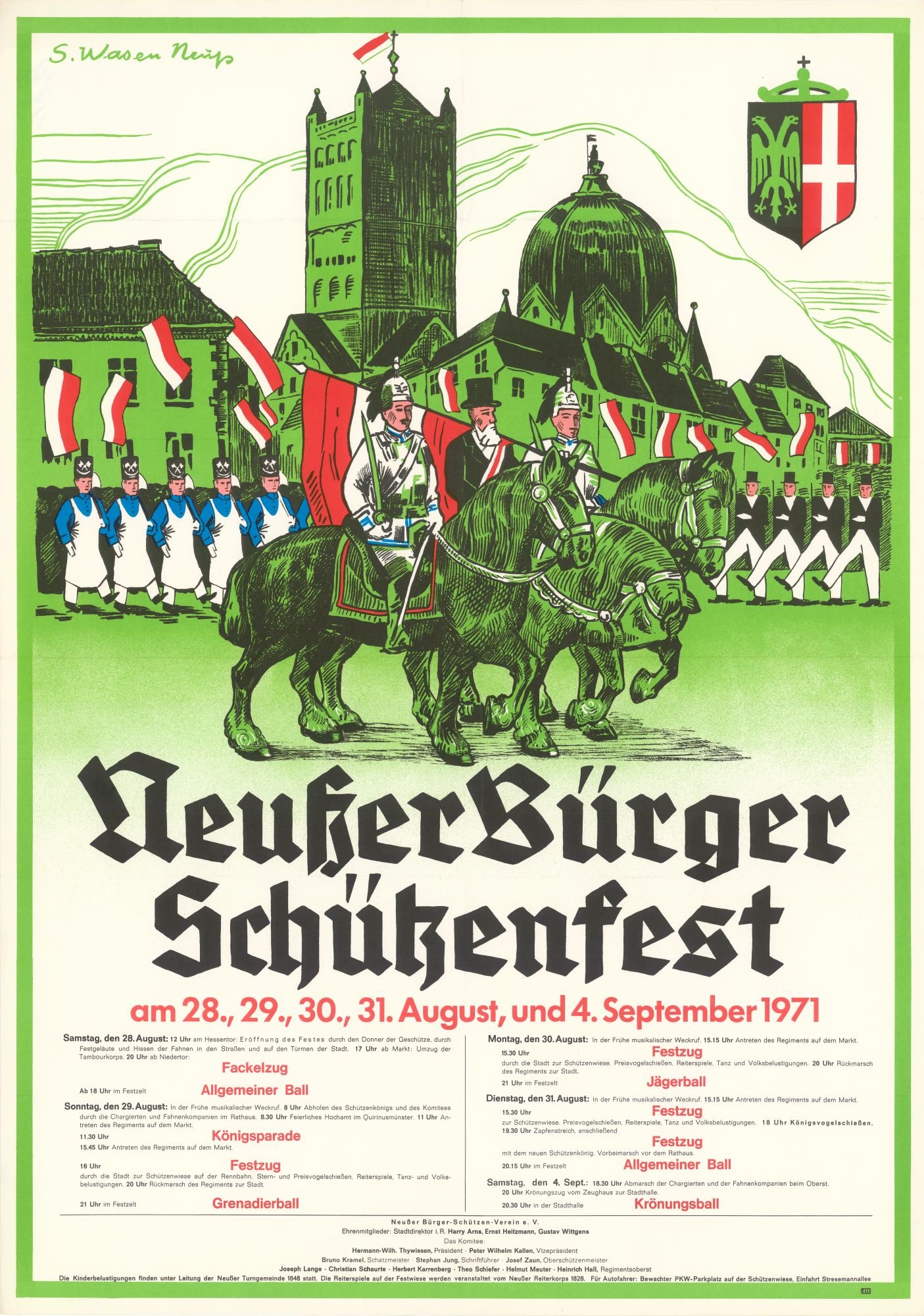 Festplakat Schützenfest Neuss 1971 (Rheinisches Schützenmuseum Neuss CC BY-NC-SA)