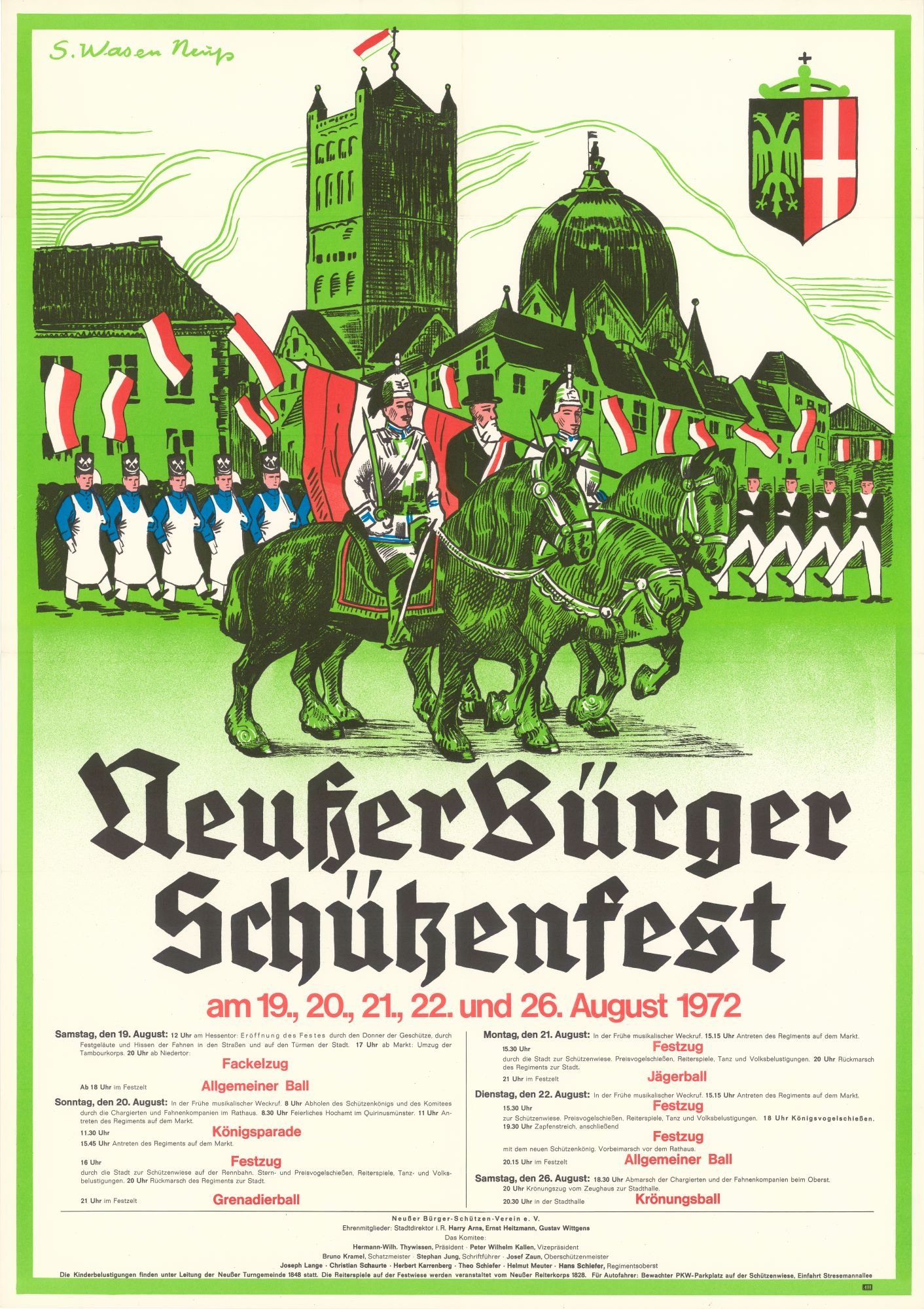 Festplakat Schützenfest Neuss 1972 (Rheinisches Schützenmuseum Neuss CC BY-NC-SA)