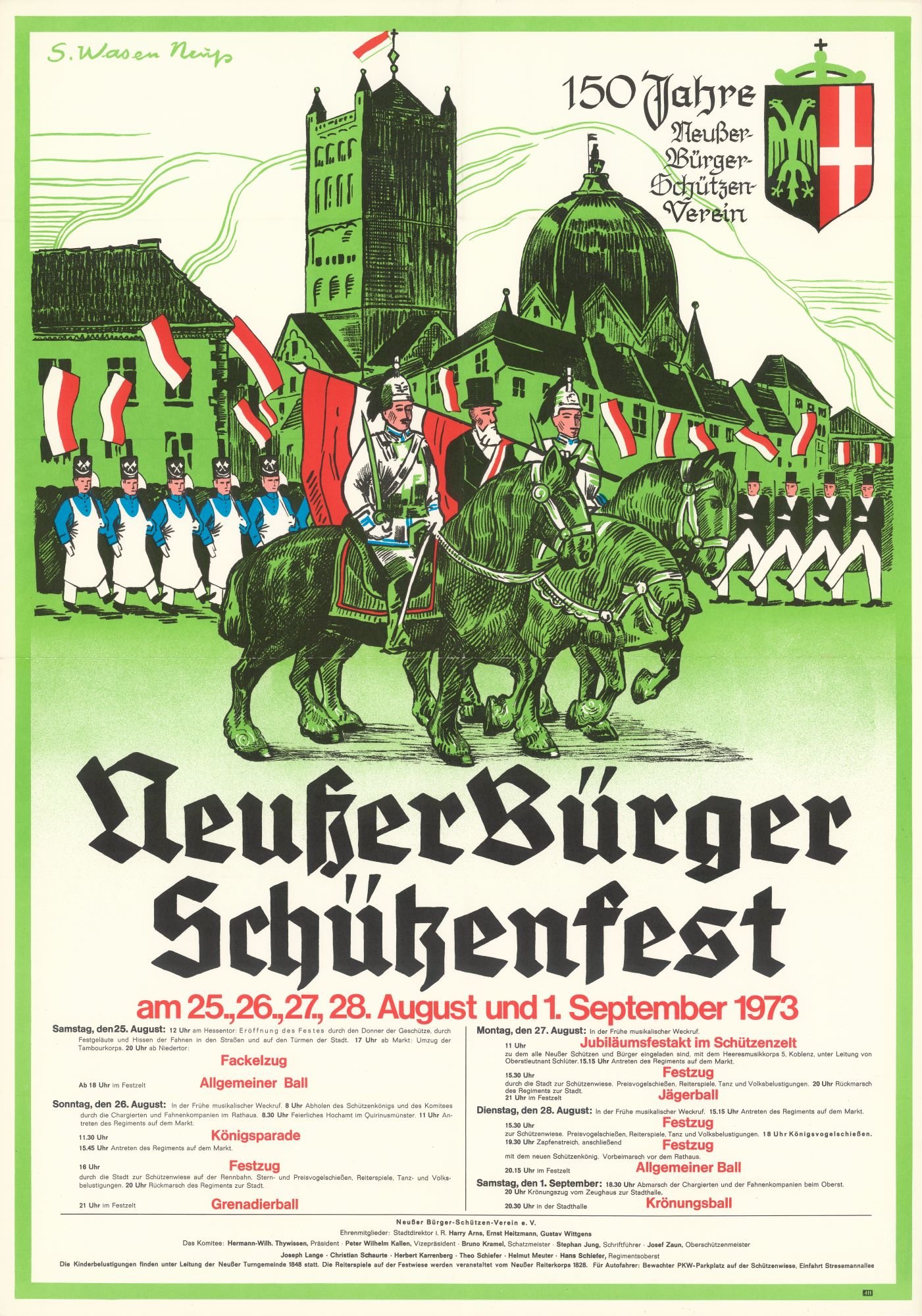 Festplakat Schützenfest Neuss 1973 (Rheinisches Schützenmuseum Neuss CC BY-NC-SA)