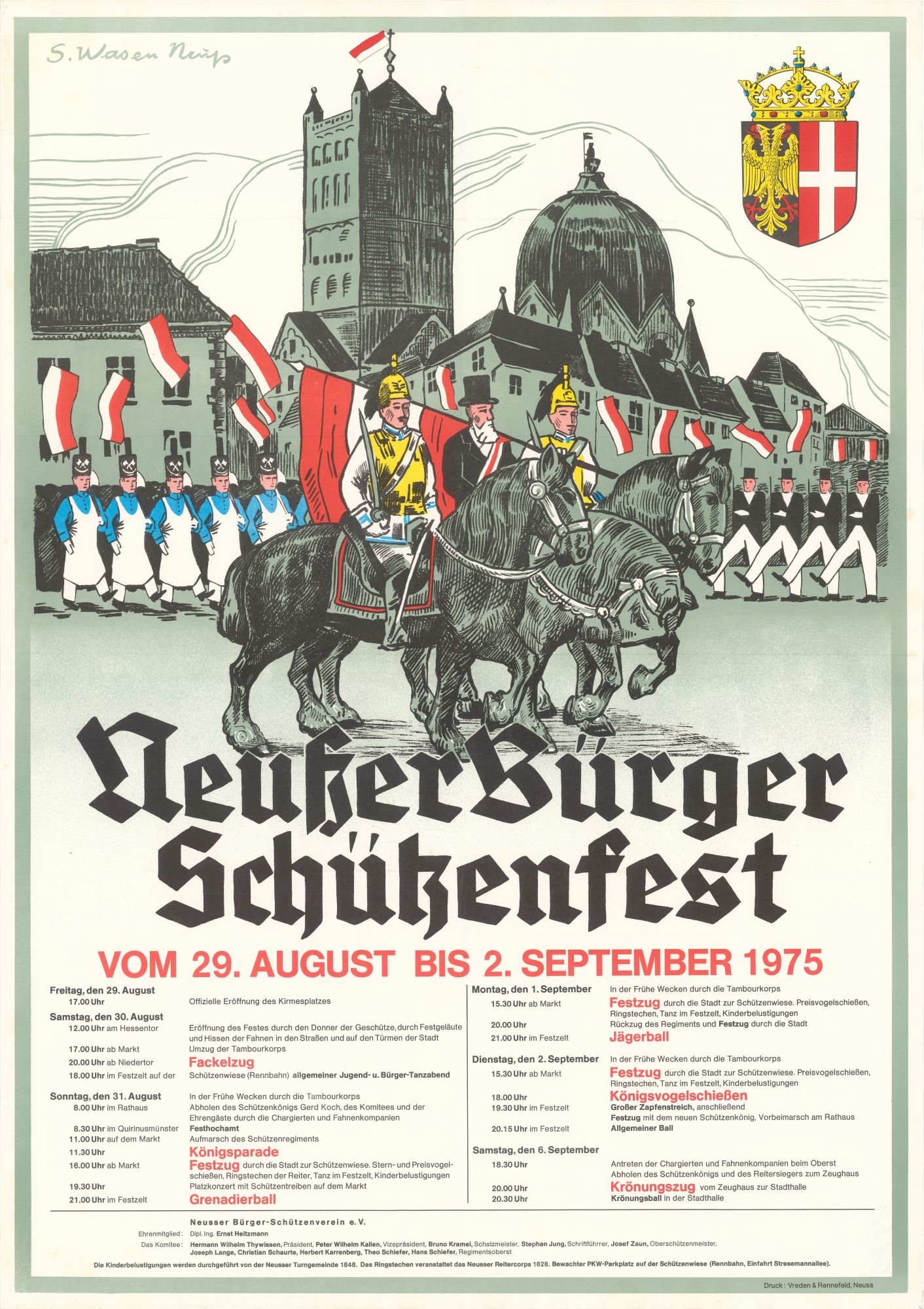 Festplakat Schützenfest Neuss 1975 (Rheinisches Schützenmuseum Neuss CC BY-NC-SA)