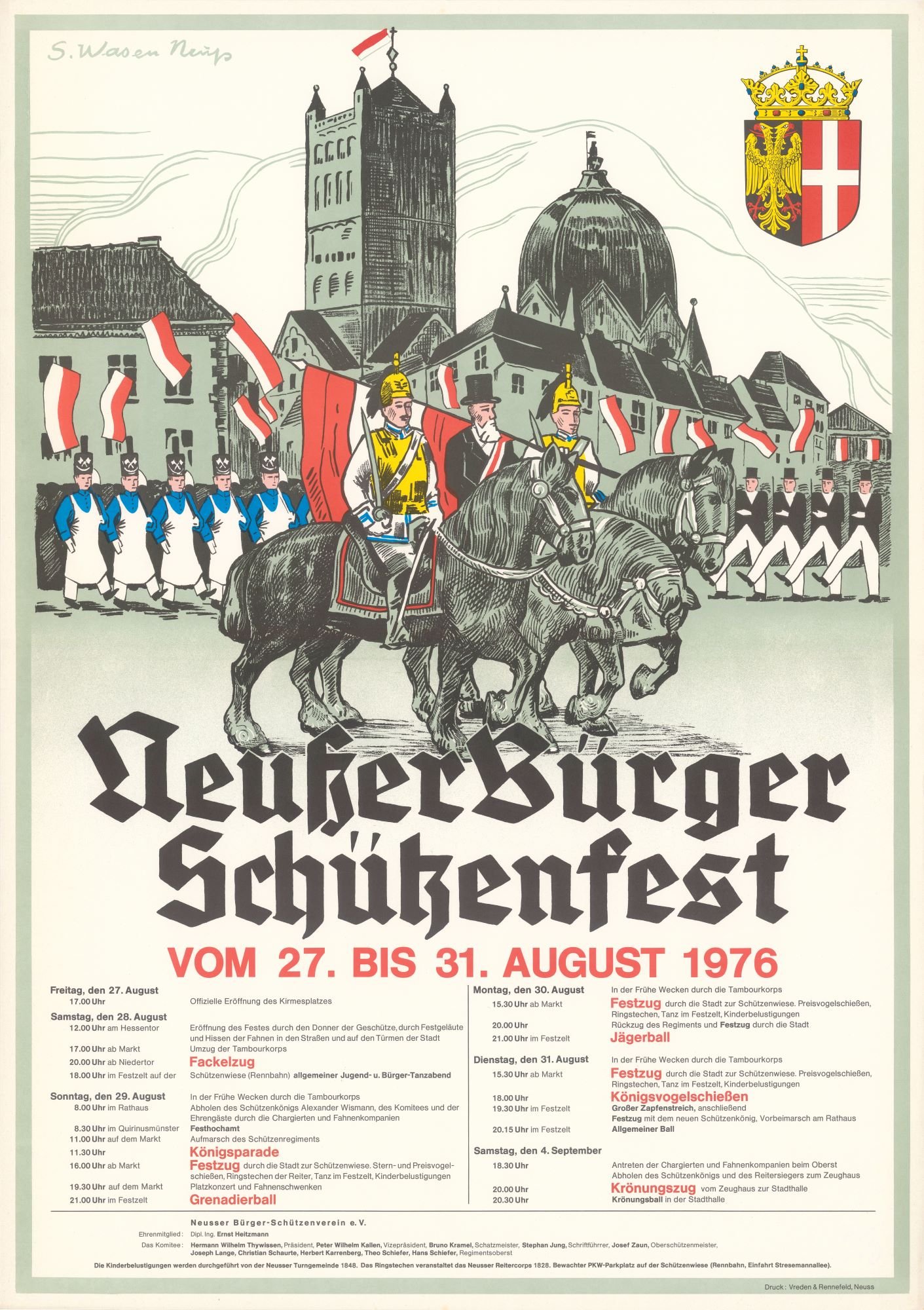 Festplakat Schützenfest Neuss 1976 (Rheinisches Schützenmuseum Neuss CC BY-NC-SA)