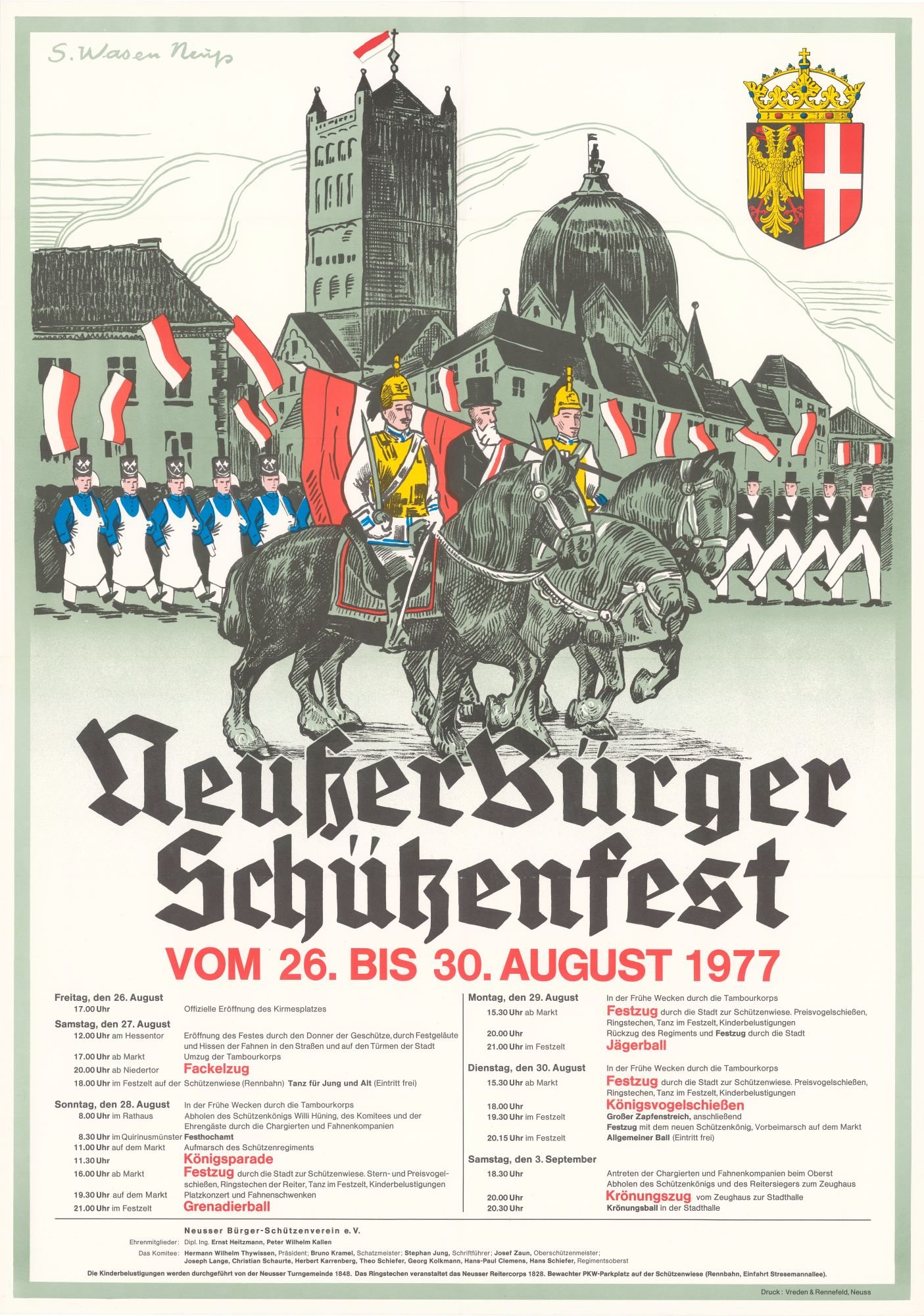 Festplakat Schützenfest Neuss 1977 (Rheinisches Schützenmuseum Neuss CC BY-NC-SA)