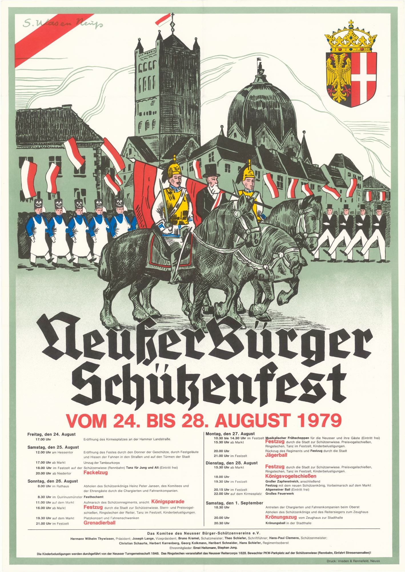 Festplakat Schützenfest 1979 (Sponsoren) (Rheinisches Schützenmuseum Neuss CC BY-NC-SA)