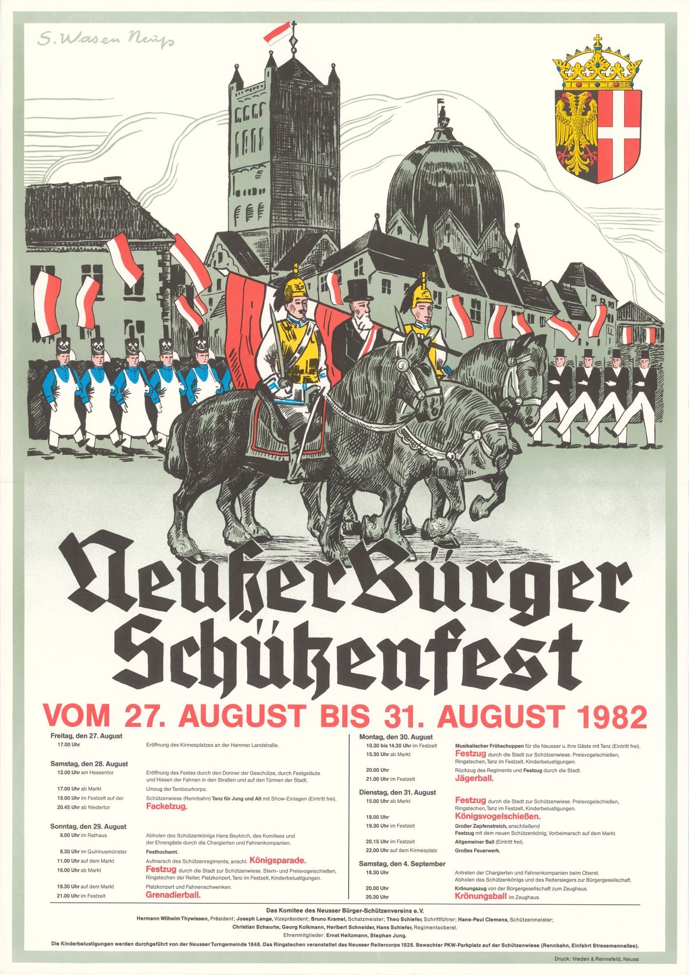 Festplakat Schützenfest Neuss 1982 (Rheinisches Schützenmuseum Neuss CC BY-NC-SA)