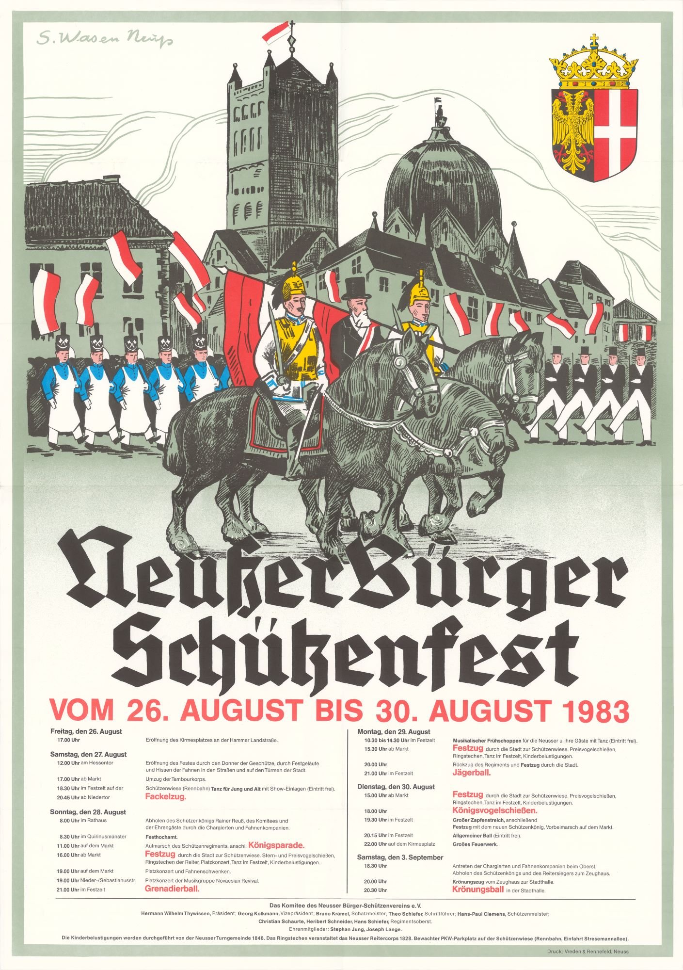 Festplakat Schützenfest Neuss 1983 (Rheinisches Schützenmuseum Neuss CC BY-NC-SA)