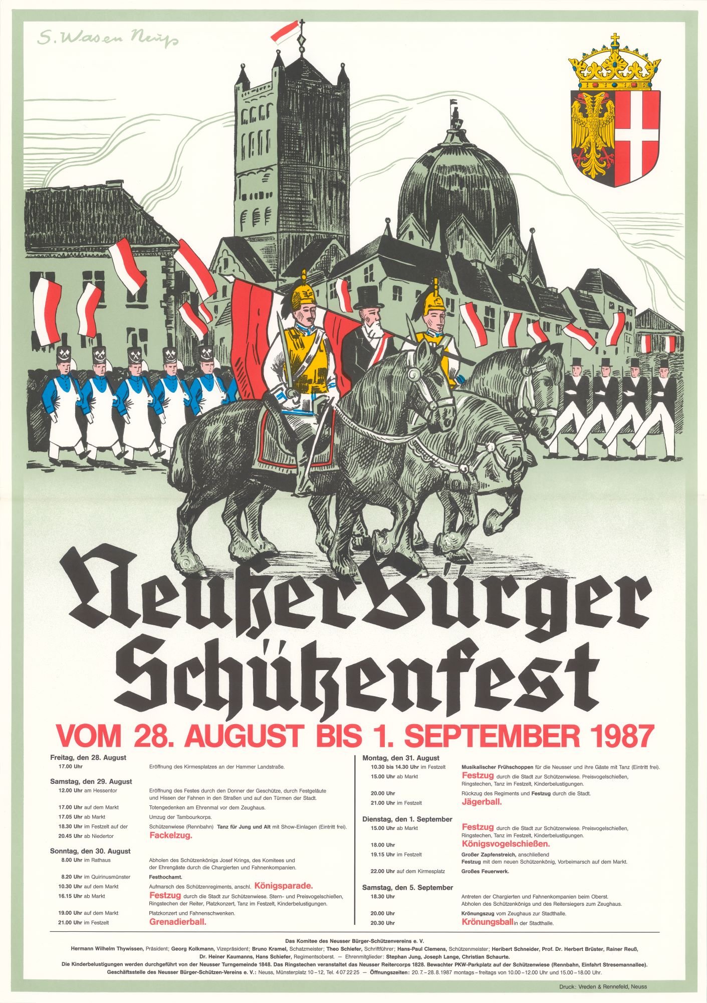 Festplakat Schützenfest Neuss 1987 (Rheinisches Schützenmuseum Neuss CC BY-NC-SA)