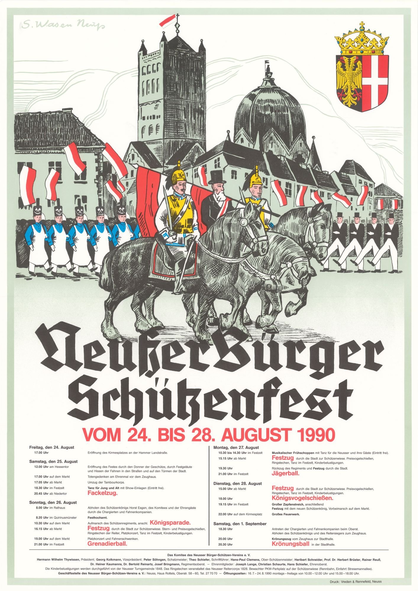 Festplakat Schützenfest Neuss 1990 (Rheinisches Schützenmuseum Neuss CC BY-NC-SA)