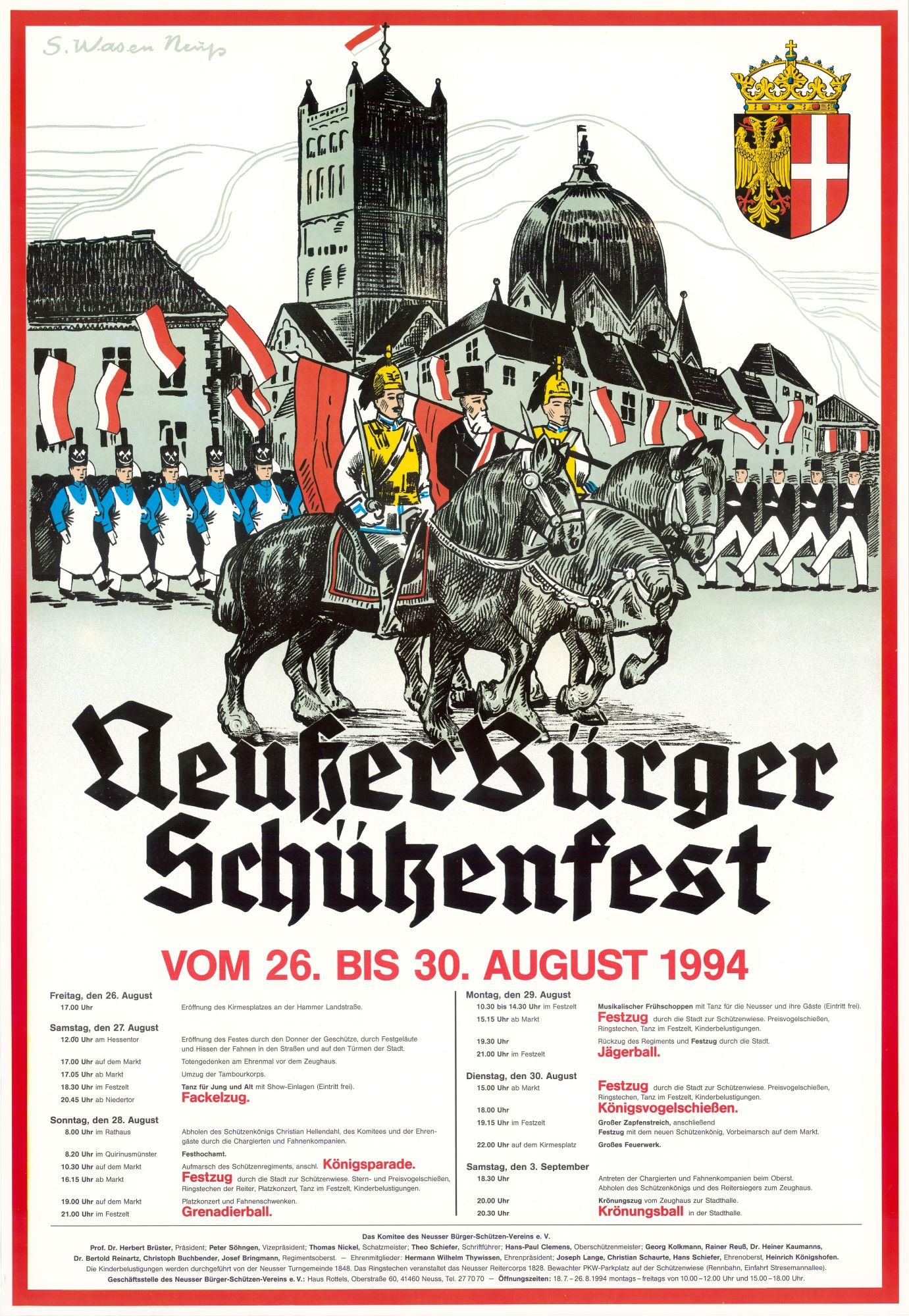 Festplakat Schützenfest Neuss 1994 (Sponsoren) (Rheinisches Schützenmuseum Neuss CC BY-NC-SA)