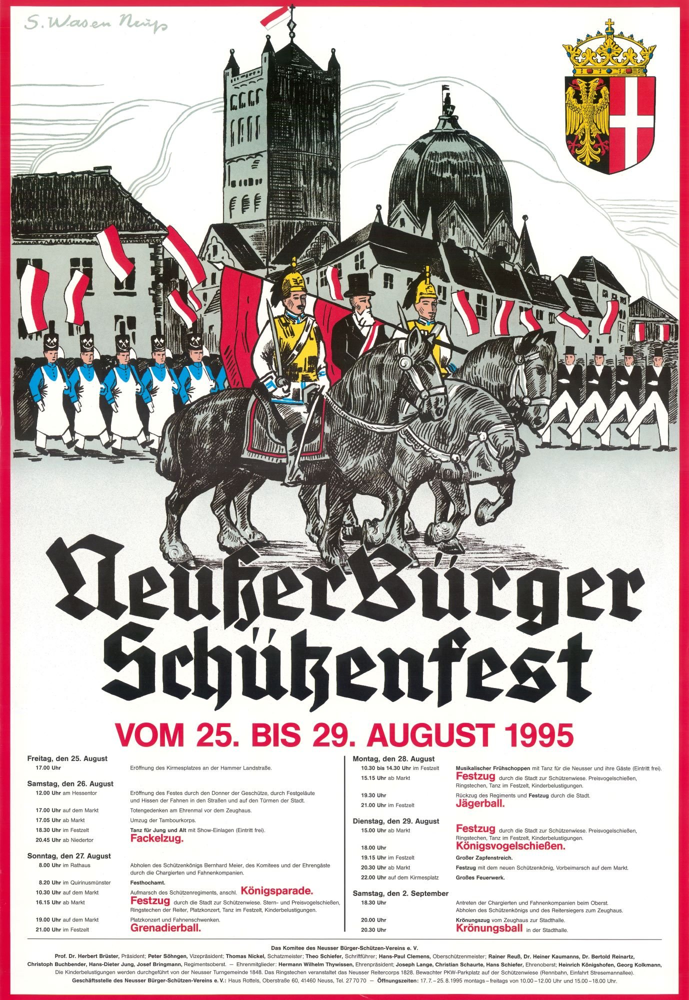 Festplakat Schützenfest Neuss 1995 (Sponsoren) (Rheinisches Schützenmuseum Neuss CC BY-NC-SA)