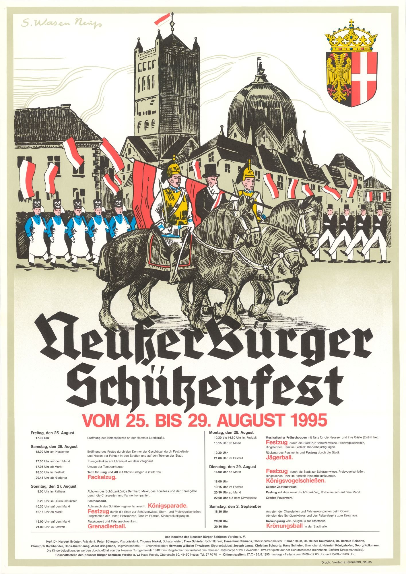 Festplakat Schützenfest Neuss 1995 (Rheinisches Schützenmuseum Neuss CC BY-NC-SA)