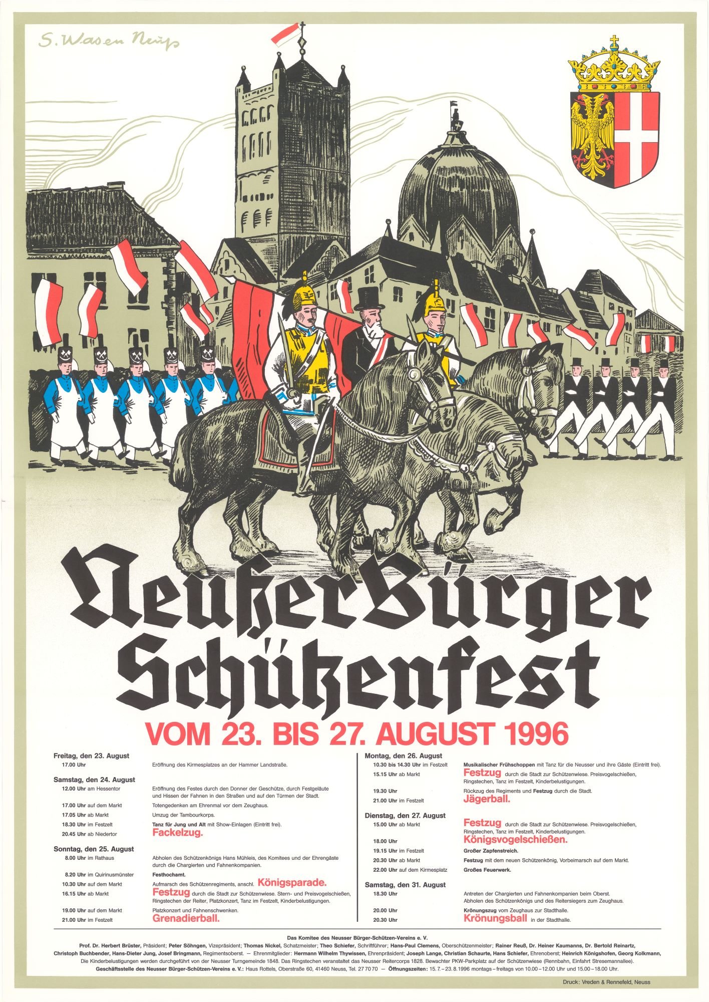 Festplakat Schützenfest Neuss 1996 (Rheinisches Schützenmuseum Neuss CC BY-NC-SA)
