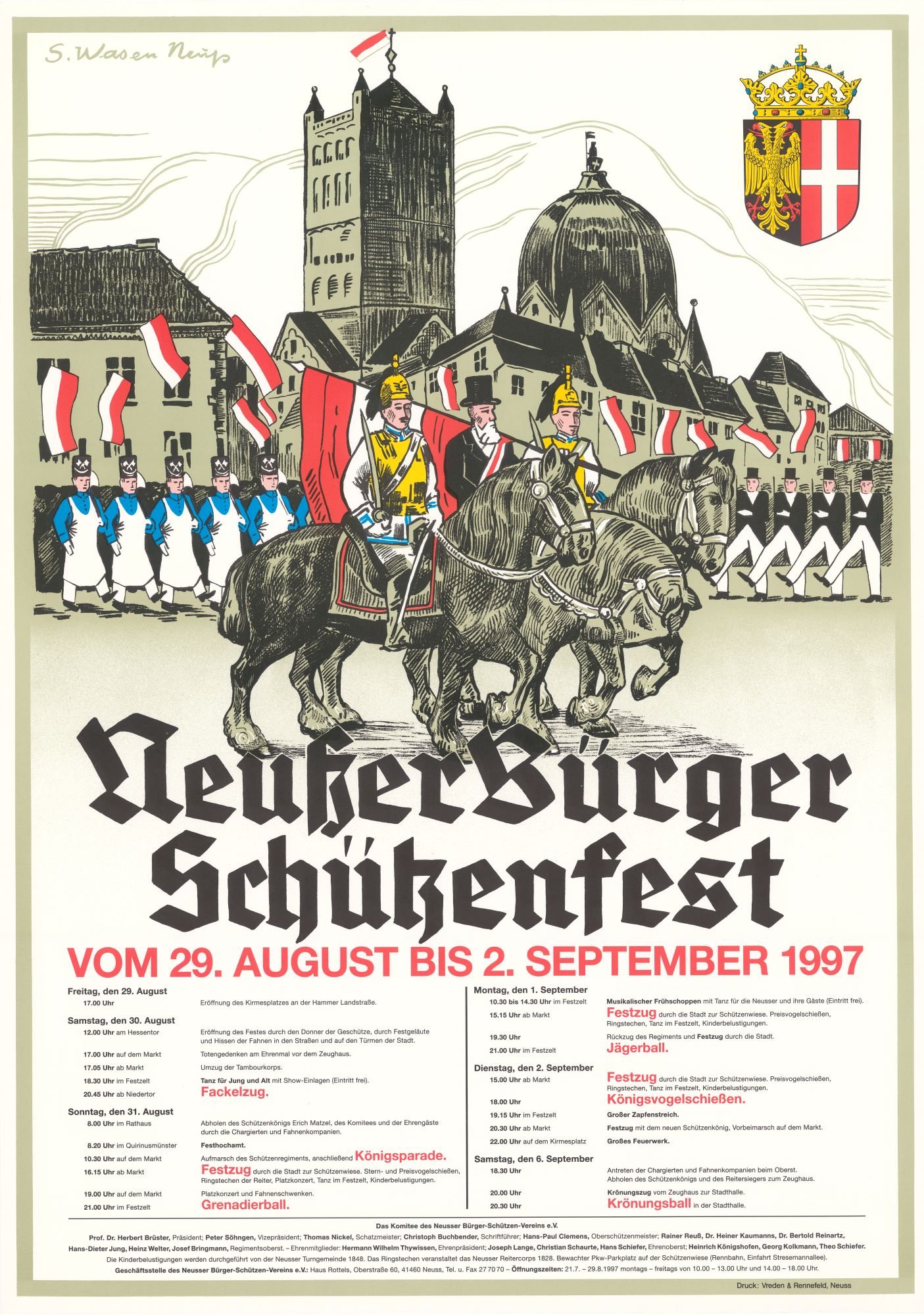 Festplakat Schützenfest Neuss 1997 (Rheinisches Schützenmuseum Neuss CC BY-NC-SA)