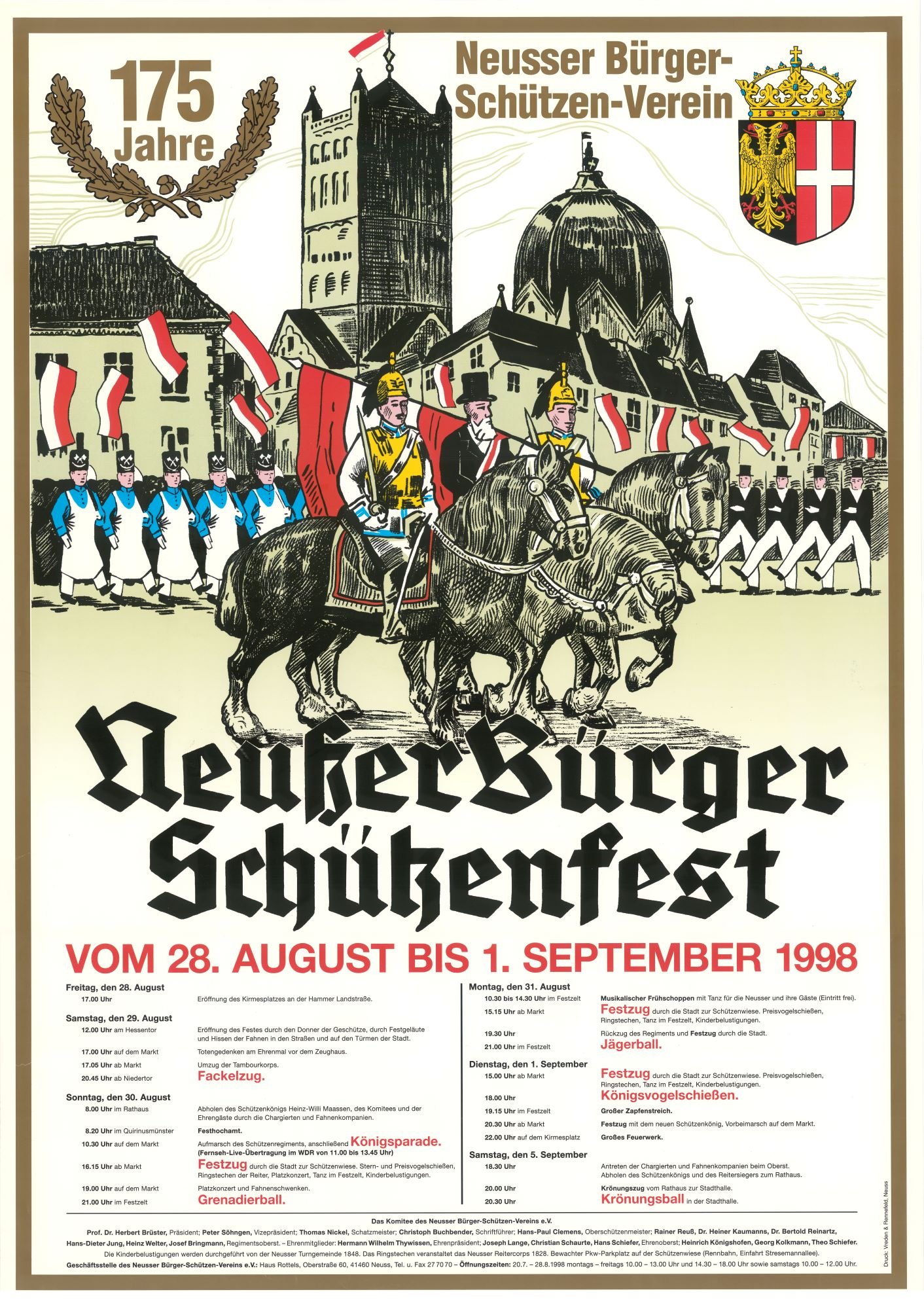 Festplakat Neusser Schützenfest von 1998 (Rheinisches Schützenmuseum Neuss CC BY-NC-SA)
