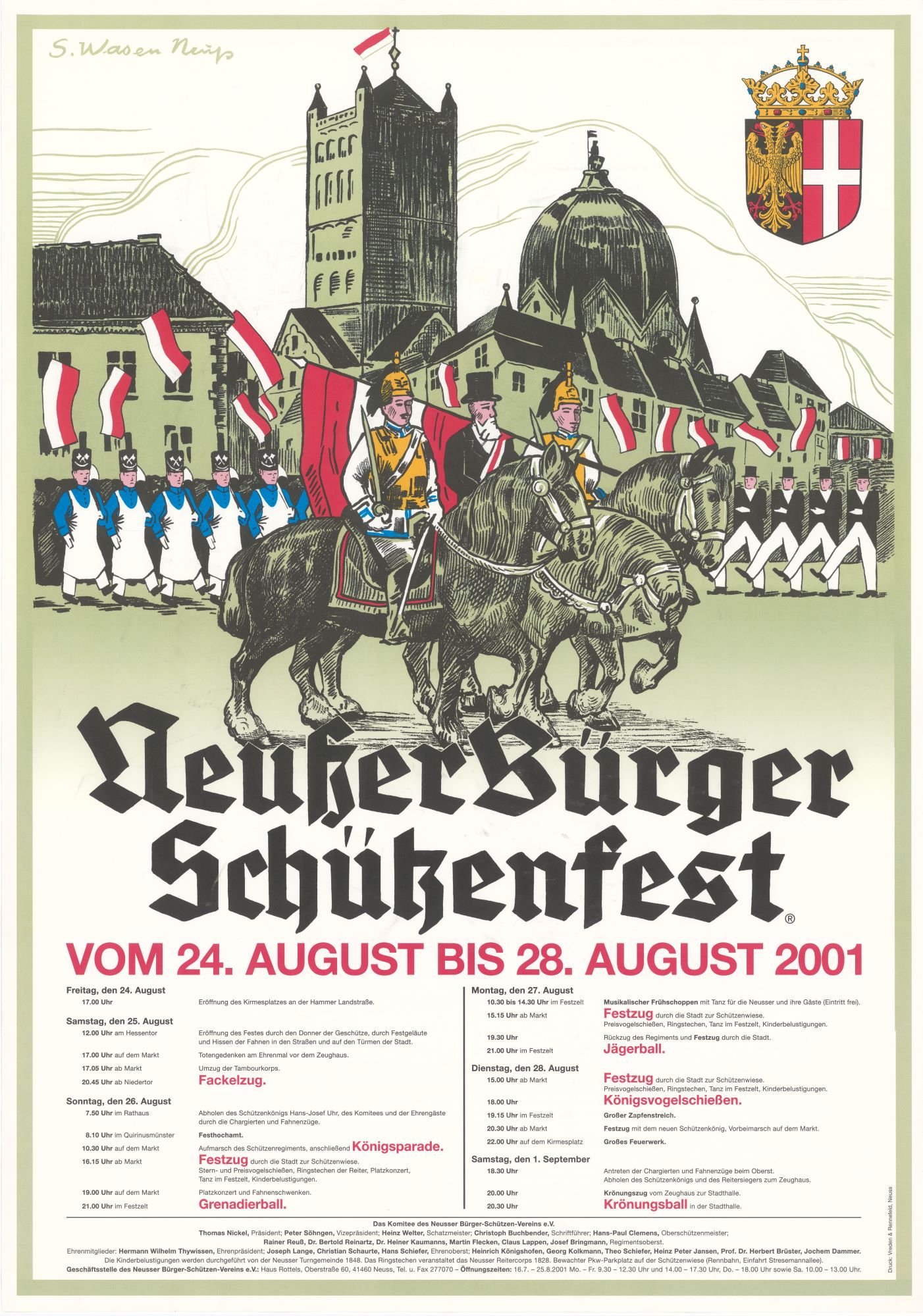 Festplakat Schützenfest Neuss 2001 (Rheinisches Schützenmuseum Neuss CC BY-NC-SA)