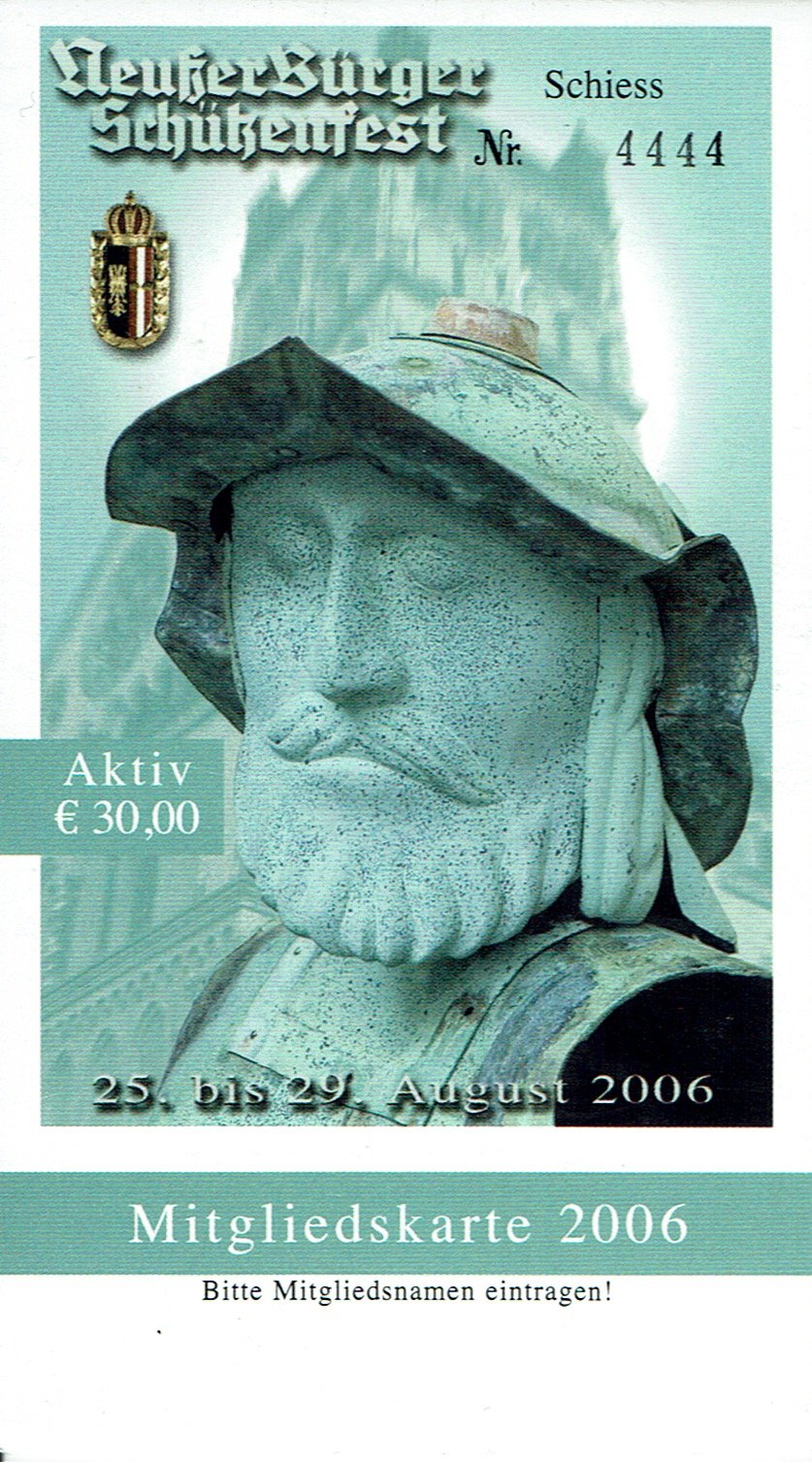 Festkarte Neuss 2006 (aktiv) VS (Rheinisches Schützenmuseum Neuss CC BY-NC-SA)