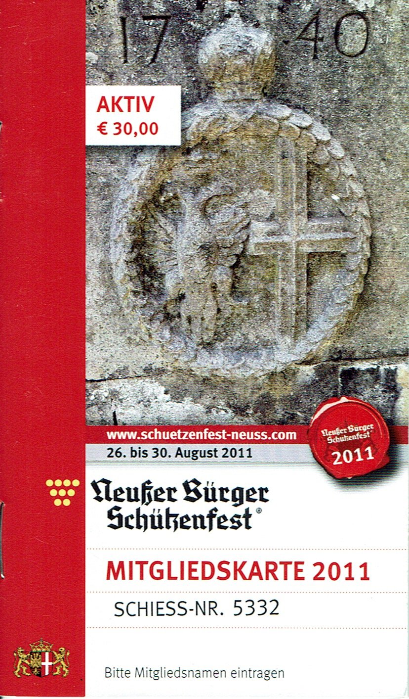 Festkarte Neuss 2011 (aktiv) VS (Rheinisches Schützenmuseum Neuss CC BY-NC-SA)