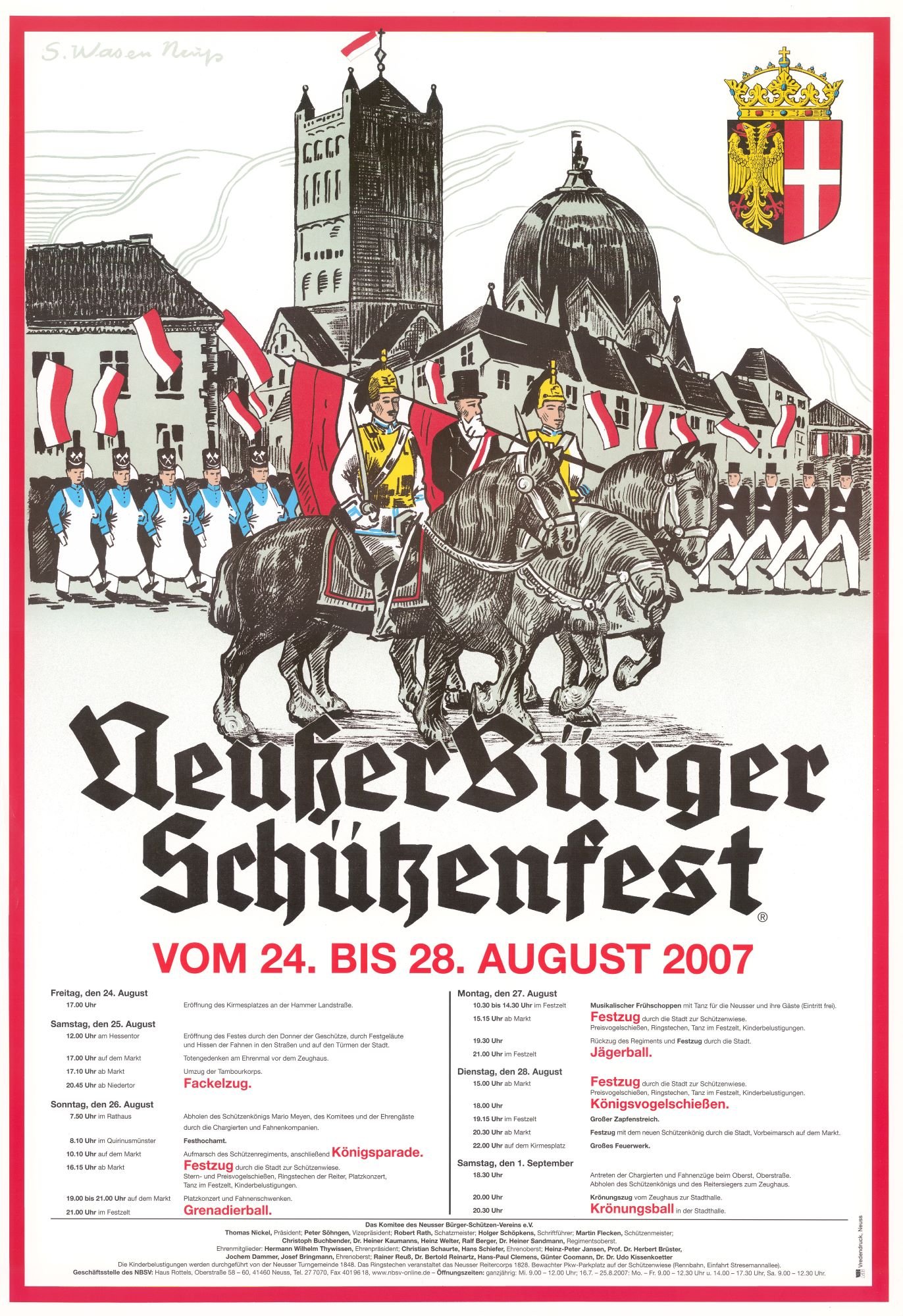 Festplakat Schützenfest Neuss 2007 (Sponsoren) (Rheinisches Schützenmuseum Neuss CC BY-NC-SA)