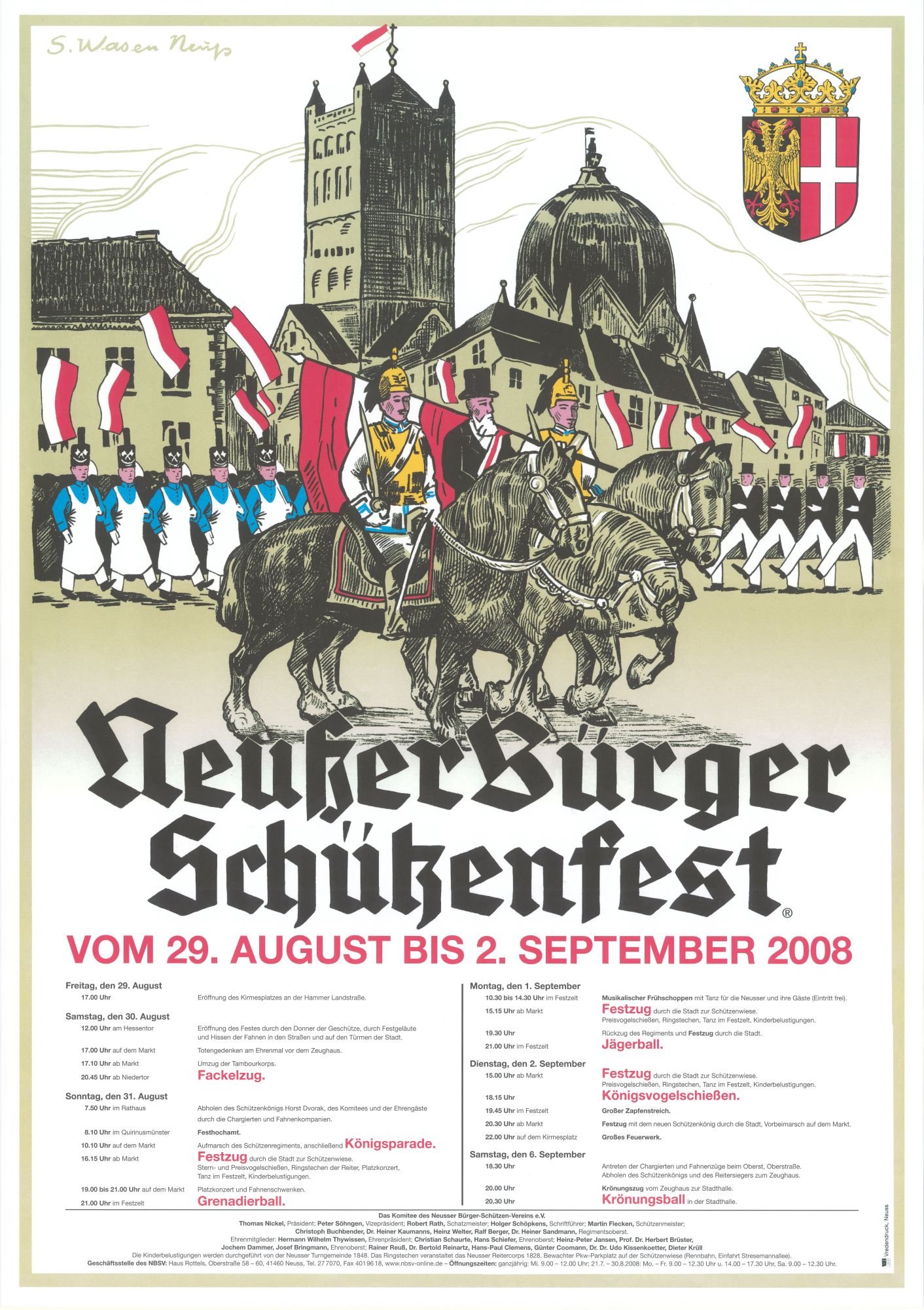 Festplakat Schützenfest Neuss 2008 (Rheinisches Schützenmuseum Neuss CC BY-NC-SA)