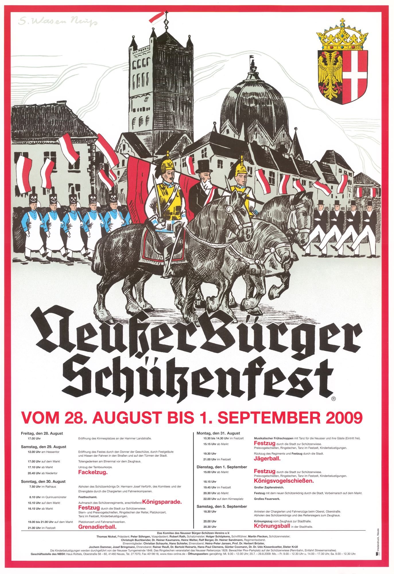 Festplakat Schützenfest Neuss 2009 (Sponsoren) (Rheinisches Schützenmuseum Neuss CC BY-NC-SA)