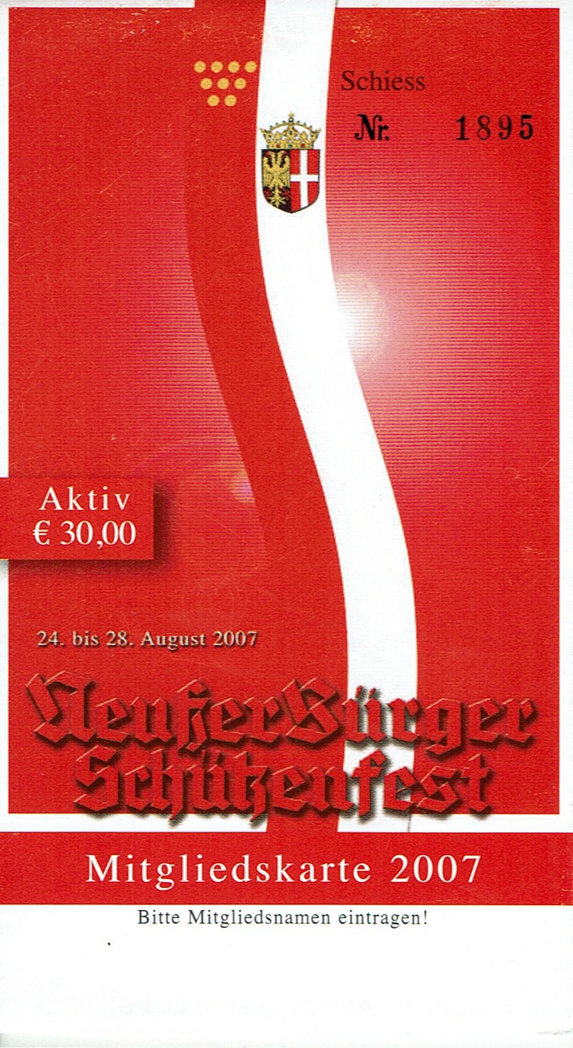 Festkarte Neuss 2007 (aktiv) VS (Rheinisches Schützenmuseum Neuss CC BY-NC-SA)