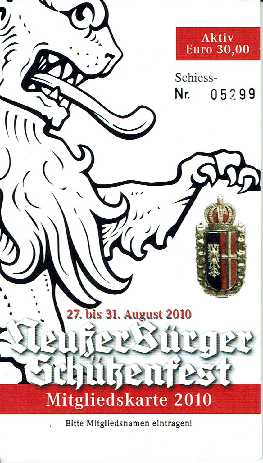 Festkarte Neuss 2010 (Rheinisches Schützenmuseum Neuss CC BY-NC-SA)