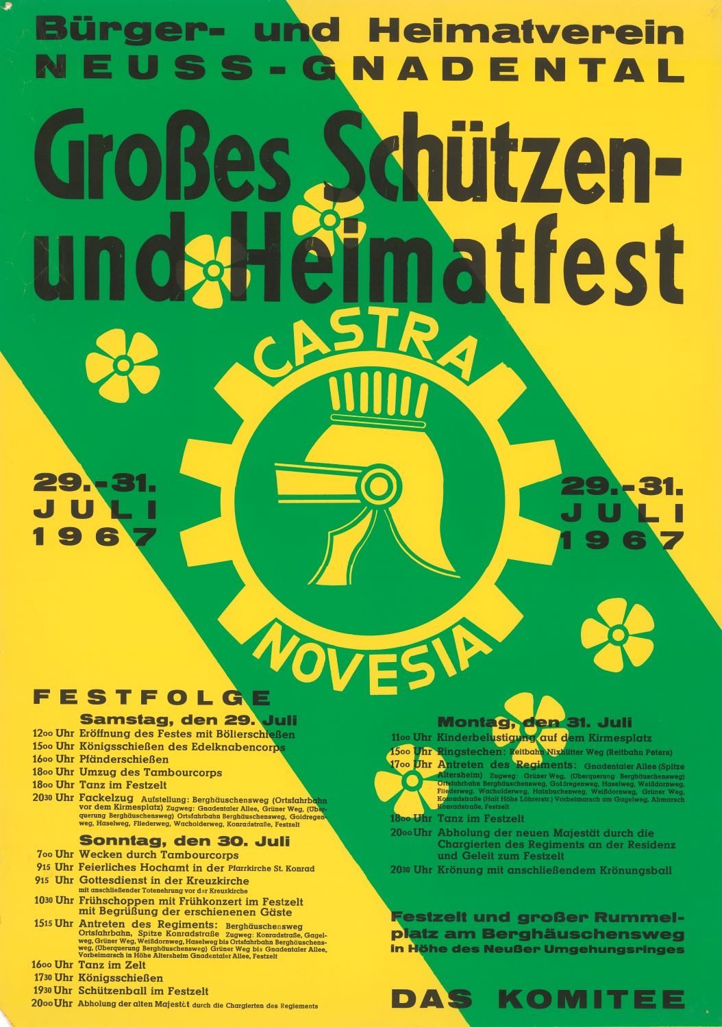 Festplakat Schützenfest Neuss-Gnadental 1967 (Rheinisches Schützenmuseum Neuss CC BY-NC-SA)