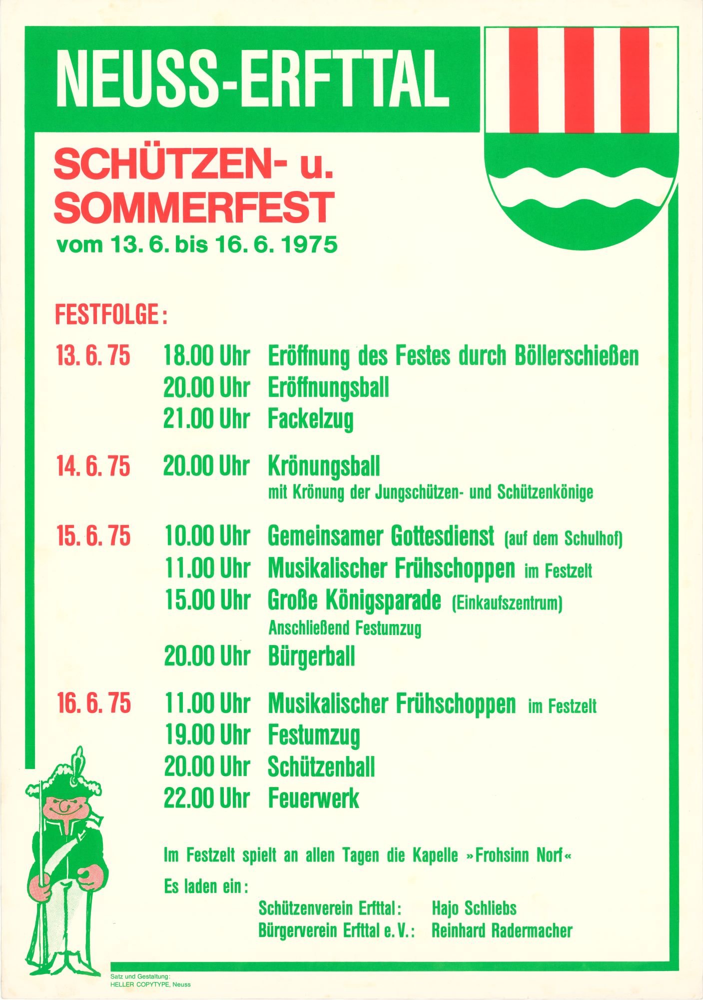 Festplakat Schützenfest Neuss-Erfttal 1975 (Rheinisches Schützenmuseum Neuss CC BY-NC-SA)