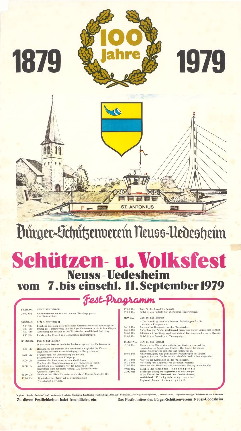 Festplakat Schützenfest Neuss-Uedesheim 1979 (Rheinisches Schützenmuseum Neuss CC BY-NC-SA)