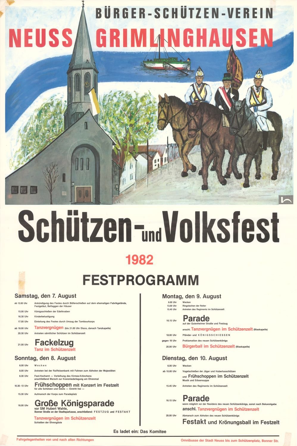 Festplakat Schützenfest Neuss-Grimlinghausen 1982 (Rheinisches Schützenmuseum Neuss CC BY-NC-SA)
