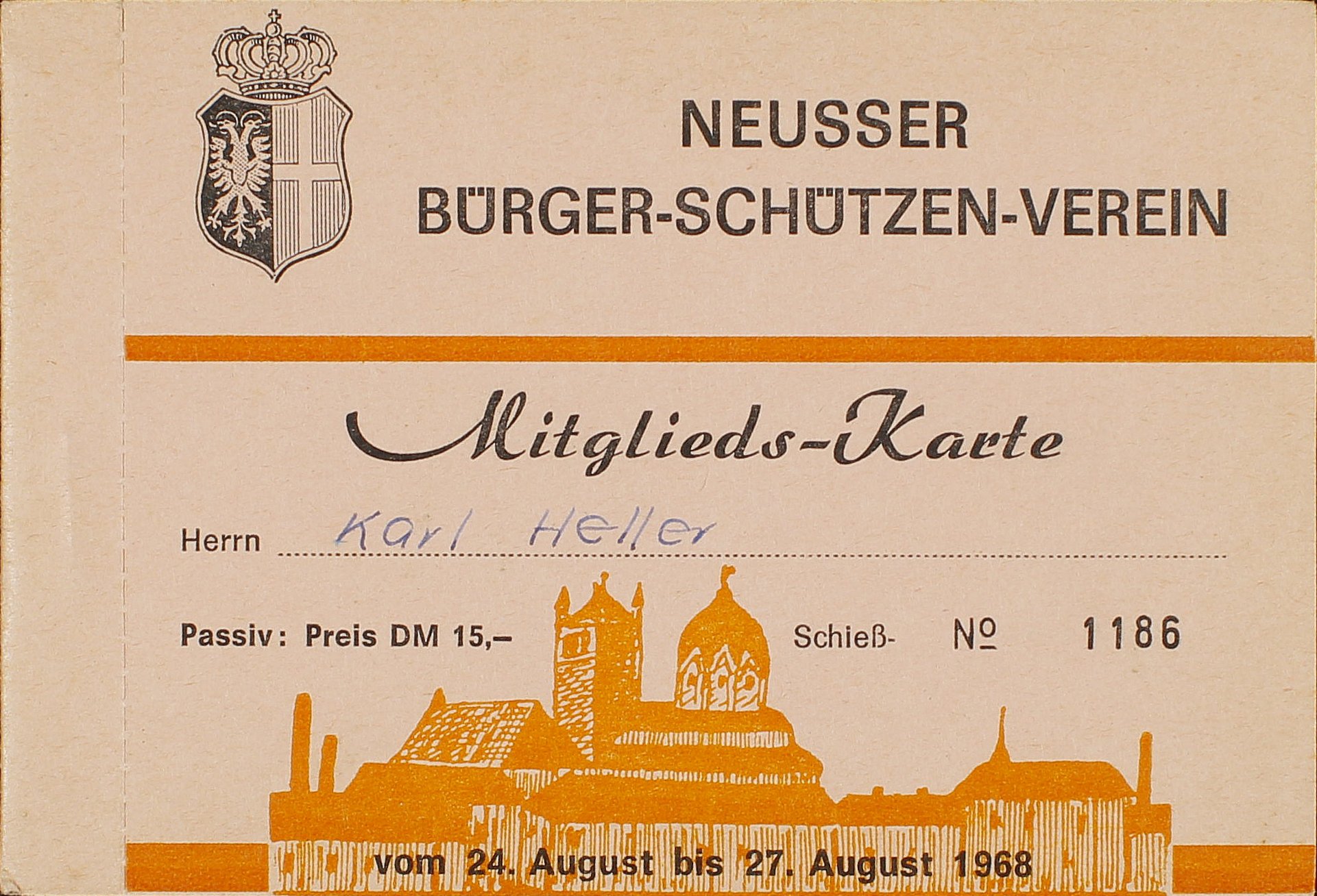 Festkarte Neuss 1968 (passiv) (Rheinisches Schützenmuseum Neuss CC BY-NC-SA)