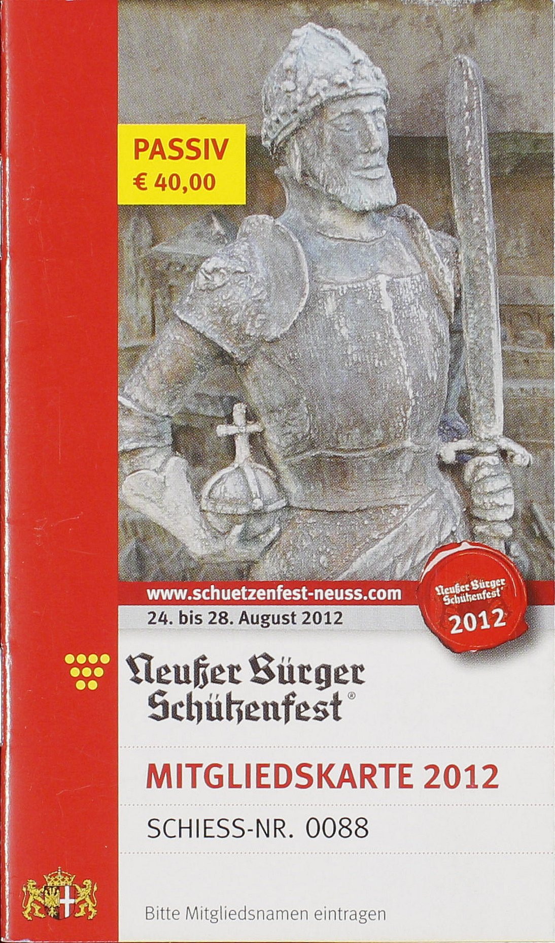 Festkarte Neuss 2012 (passiv) VS (Rheinisches Schützenmuseum Neuss CC BY-NC-SA)