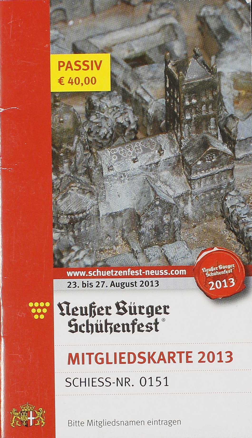 Festkarte Neuss 2013 (passiv) VS (Rheinisches Schützenmuseum Neuss CC BY-NC-SA)
