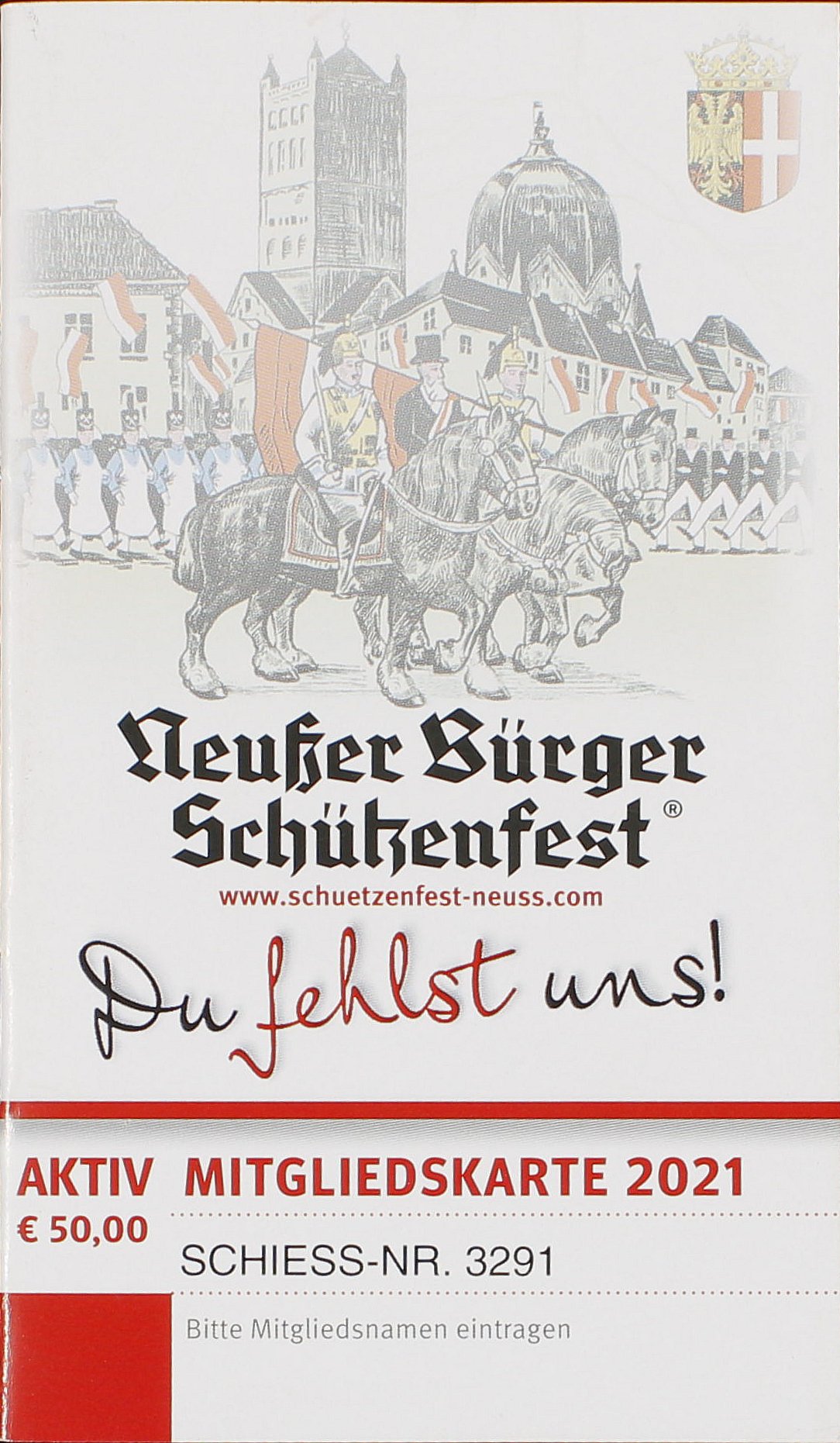 Festkarte Neuss 2021 (aktiv) VS (Rheinisches Schützenmuseum Neuss CC BY-NC-SA)