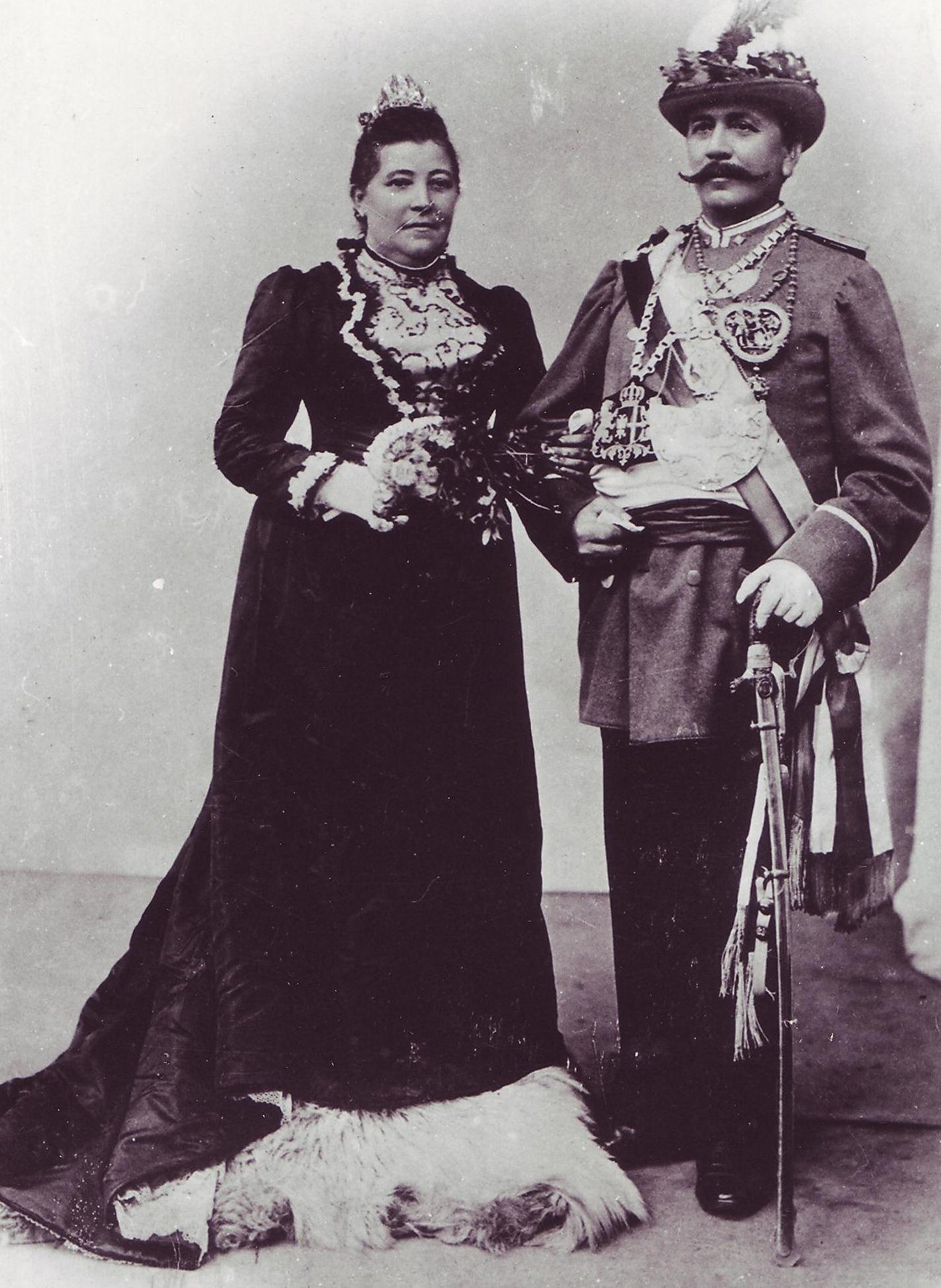 Schützenkönigspaar Neuss, Peter und Elisabeth Gallas, 1901 (Rheinisches Schützenmuseum Neuss CC BY-NC-SA)