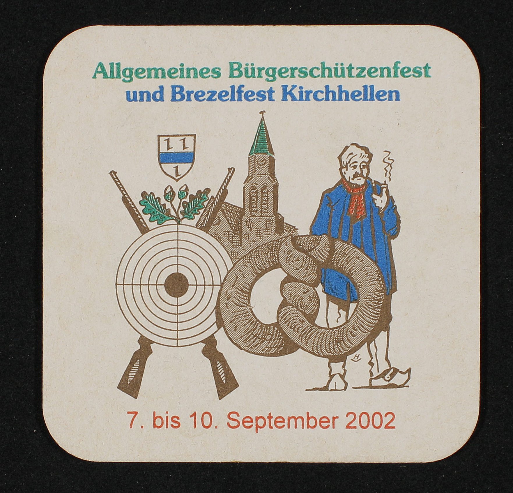 Bierdeckel "Schützenfest Kirchhellen", 2002 VS (Rheinisches Schützenmuseum Neuss CC BY-NC-SA)