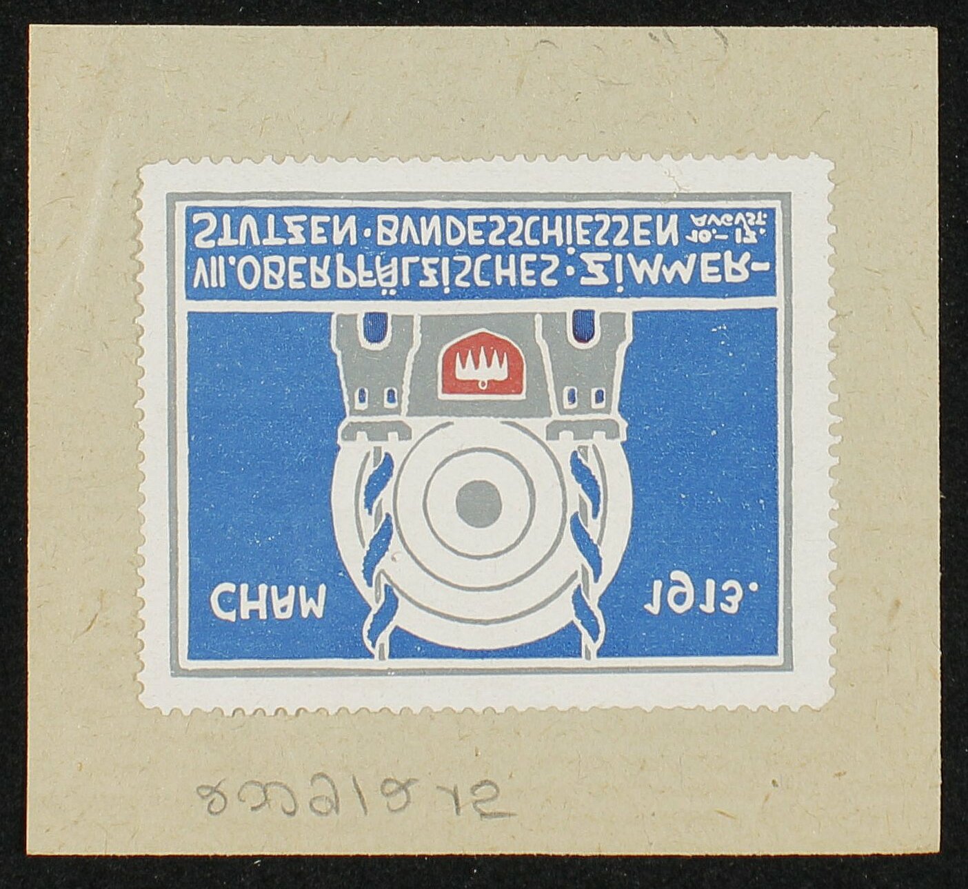 Reklarmemarke "Bundesschießen Cham", 1913 (Rheinisches Schützenmuseum Neuss CC BY-NC-SA)