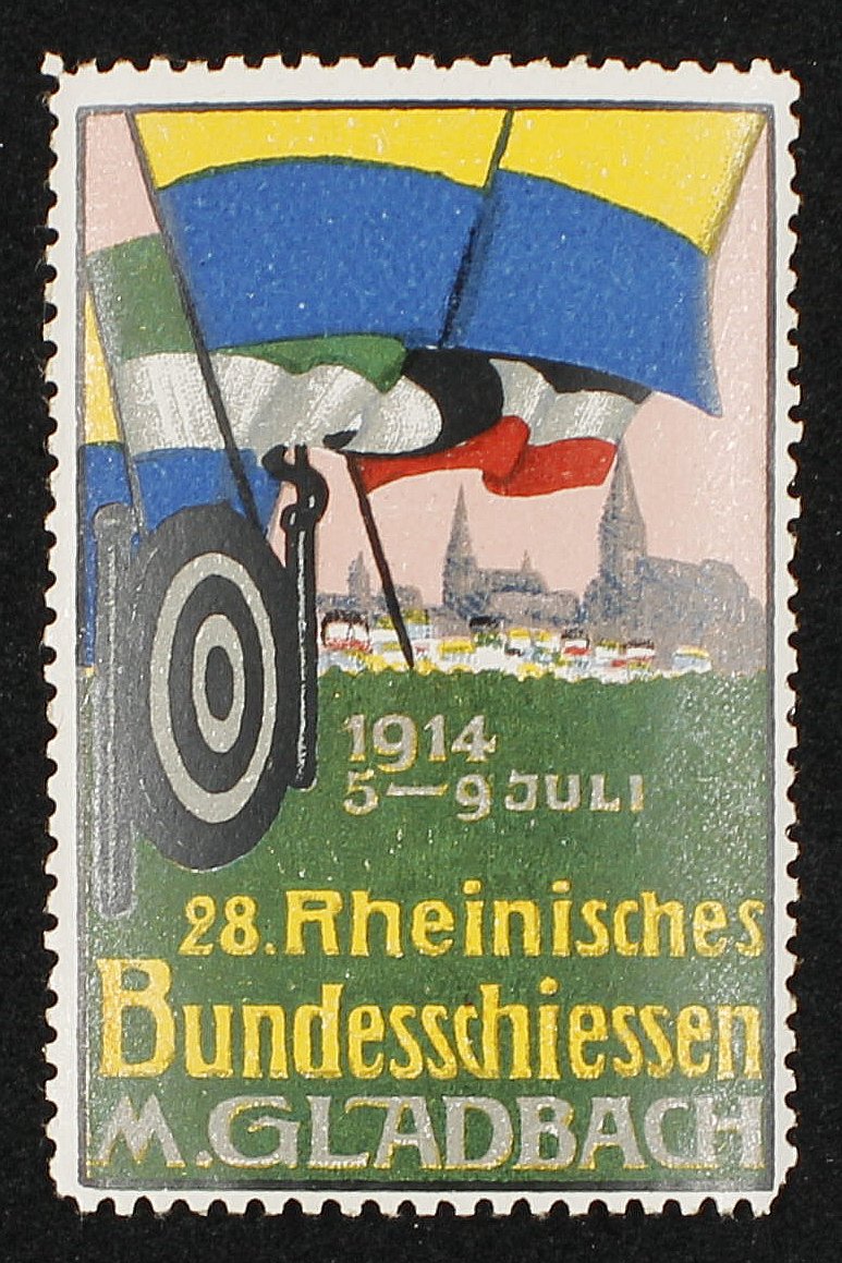 Reklarmemarke, Mönchengladbach 1914 (Rheinisches Schützenmuseum Neuss CC BY-NC-SA)